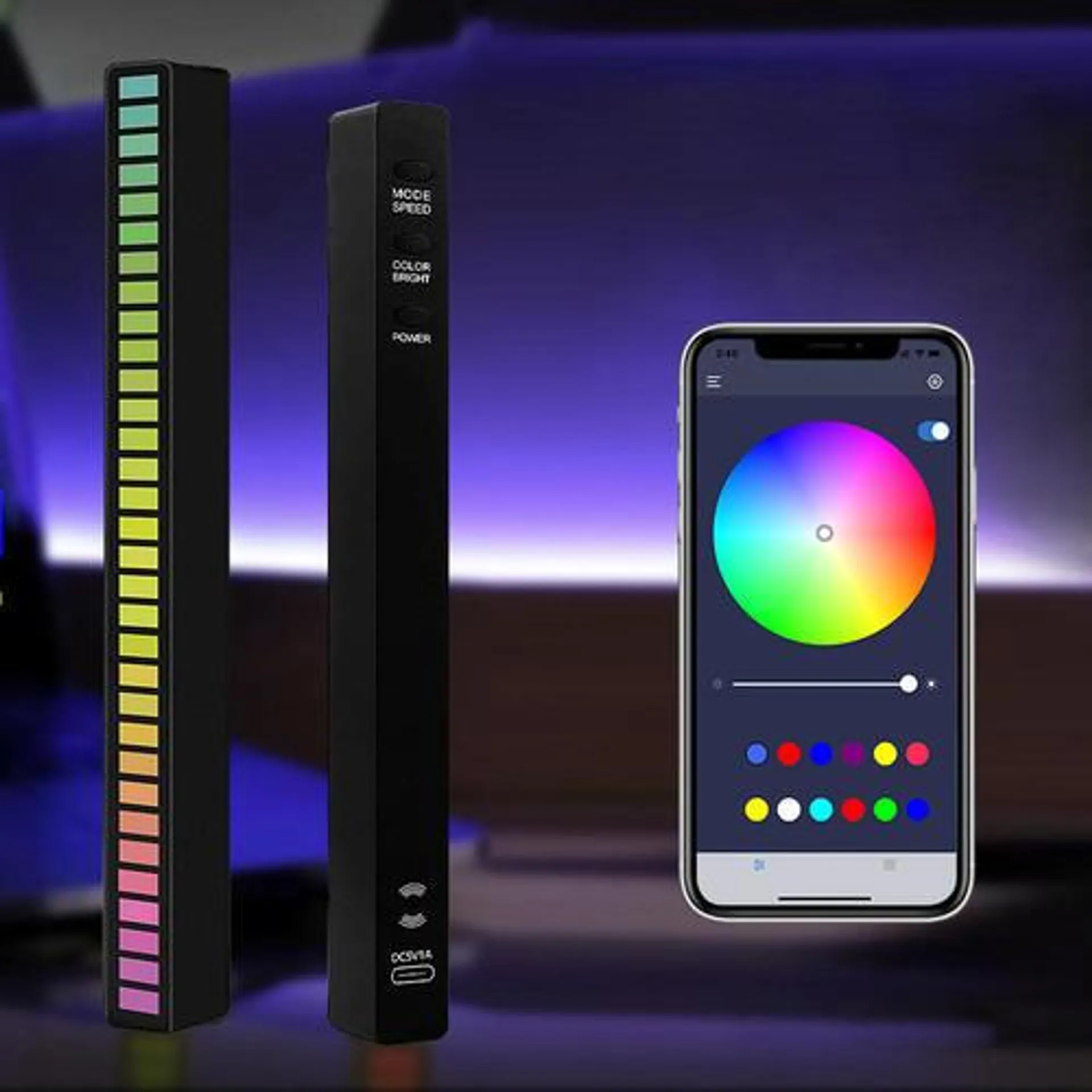 RGB Sound Control Rhythm Lights, 32 LED 18 Colors Audio Spectrum Analyzer - PrimeCables®