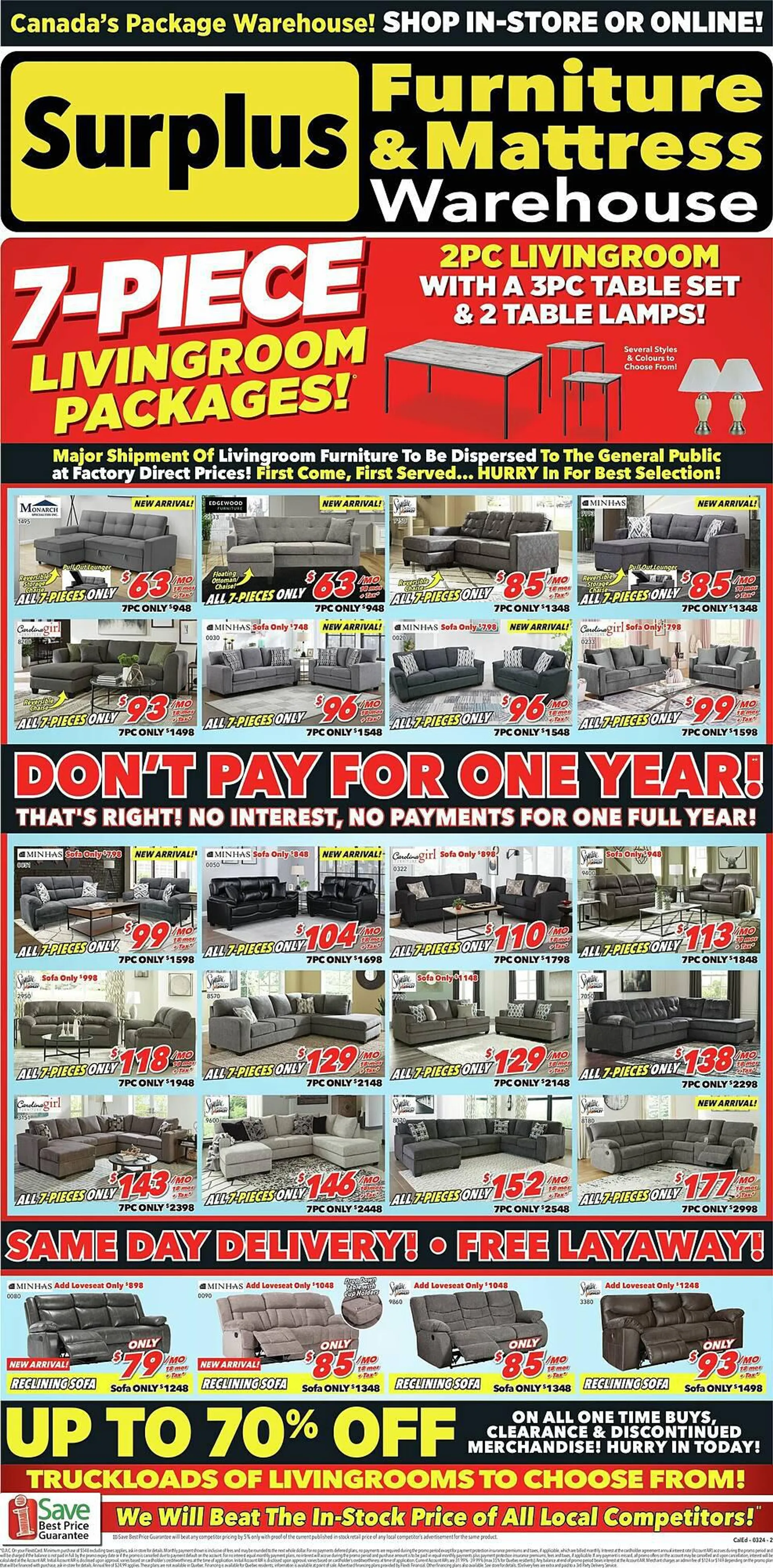 Surplus Furniture flyer from March 4 to March 11 2024 - flyer page 1
