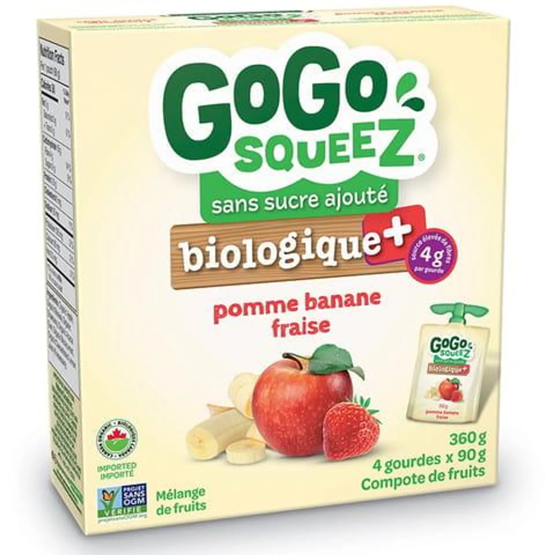 GoGo Squeez biologique - Pomme fraise banane