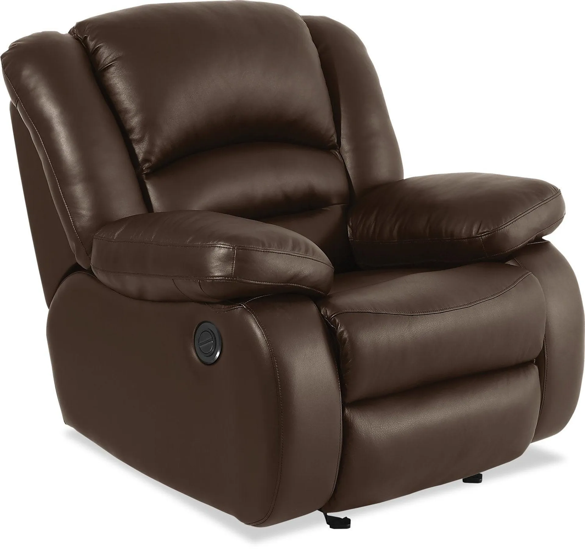 Toreno Genuine Leather Power Recliner - Brown