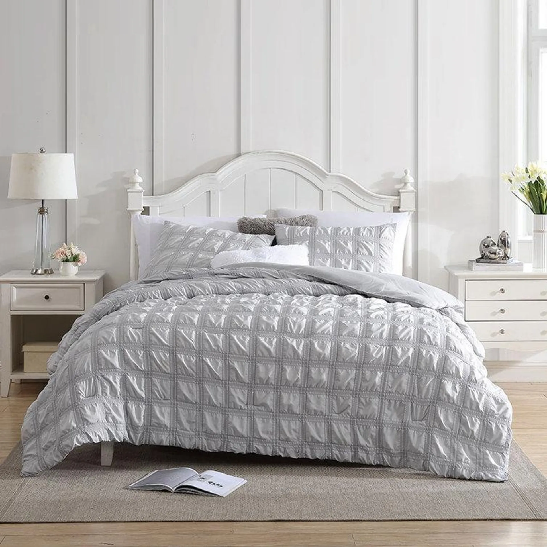 Lamese Seersucker 3 Piece Comforter Set