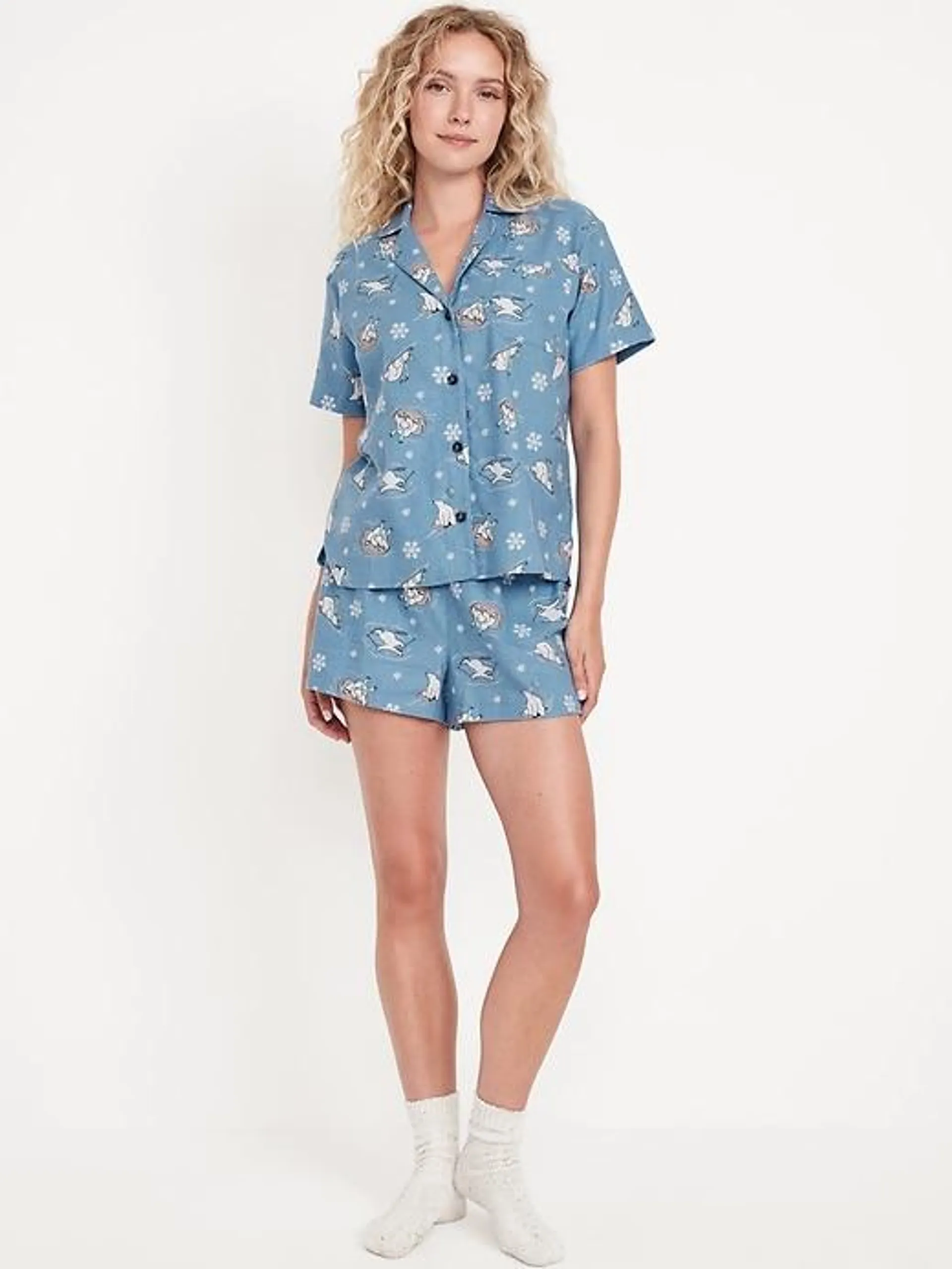 Flannel Pajama Short Set