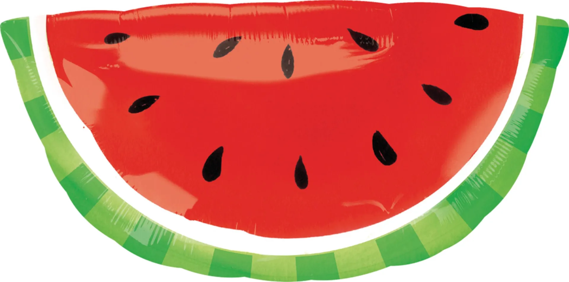 Watermelon Satin Foil Balloon, Red/Green, 36-in, Helium Inflation & Ribbon Included for Summer