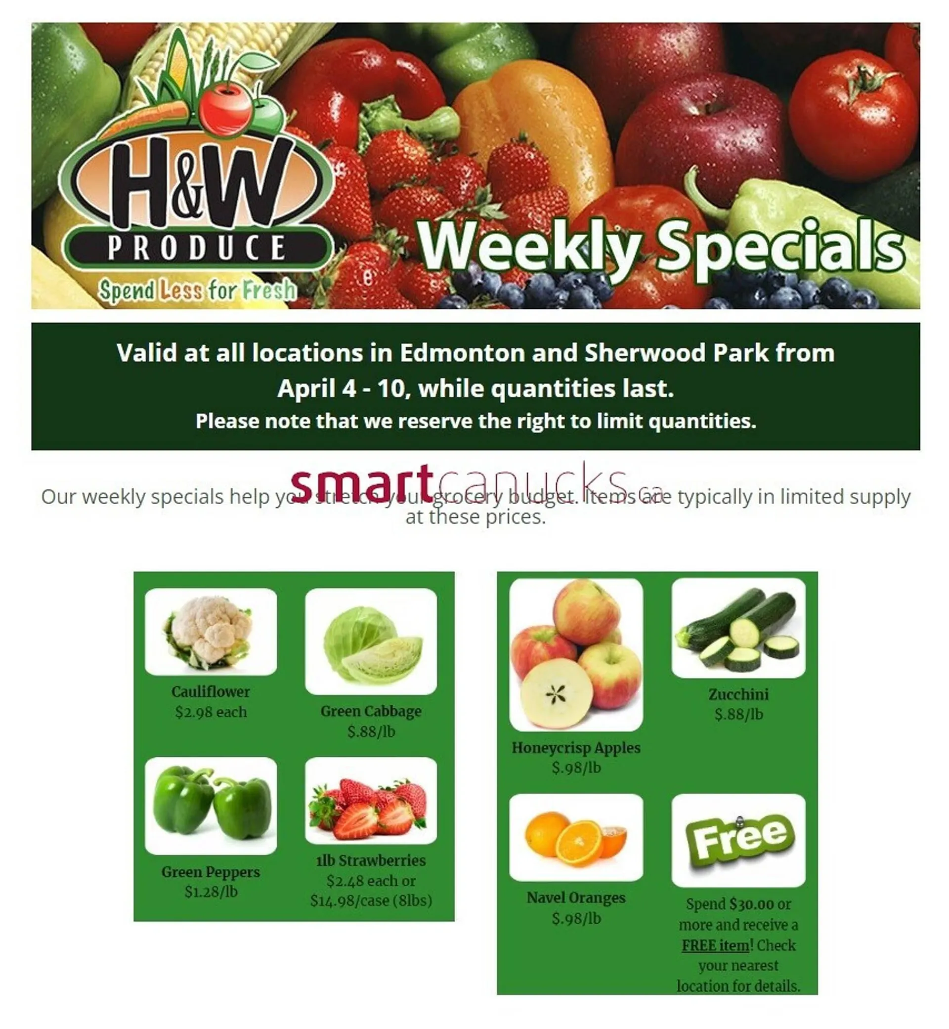 H&W Produce flyer from April 4 to April 10 2024 - flyer page 1