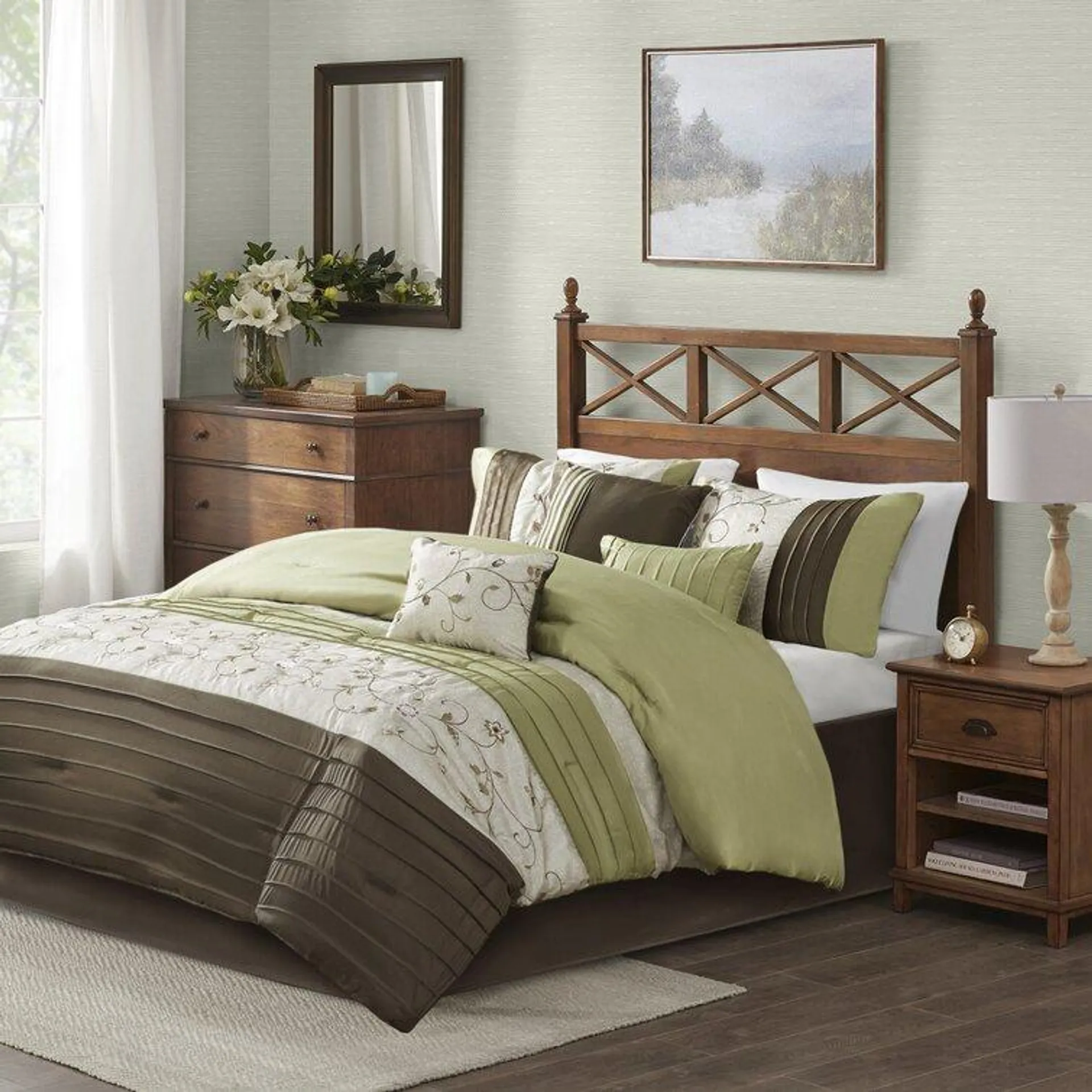 Serene Embroidered 7 Piece Comforter Set