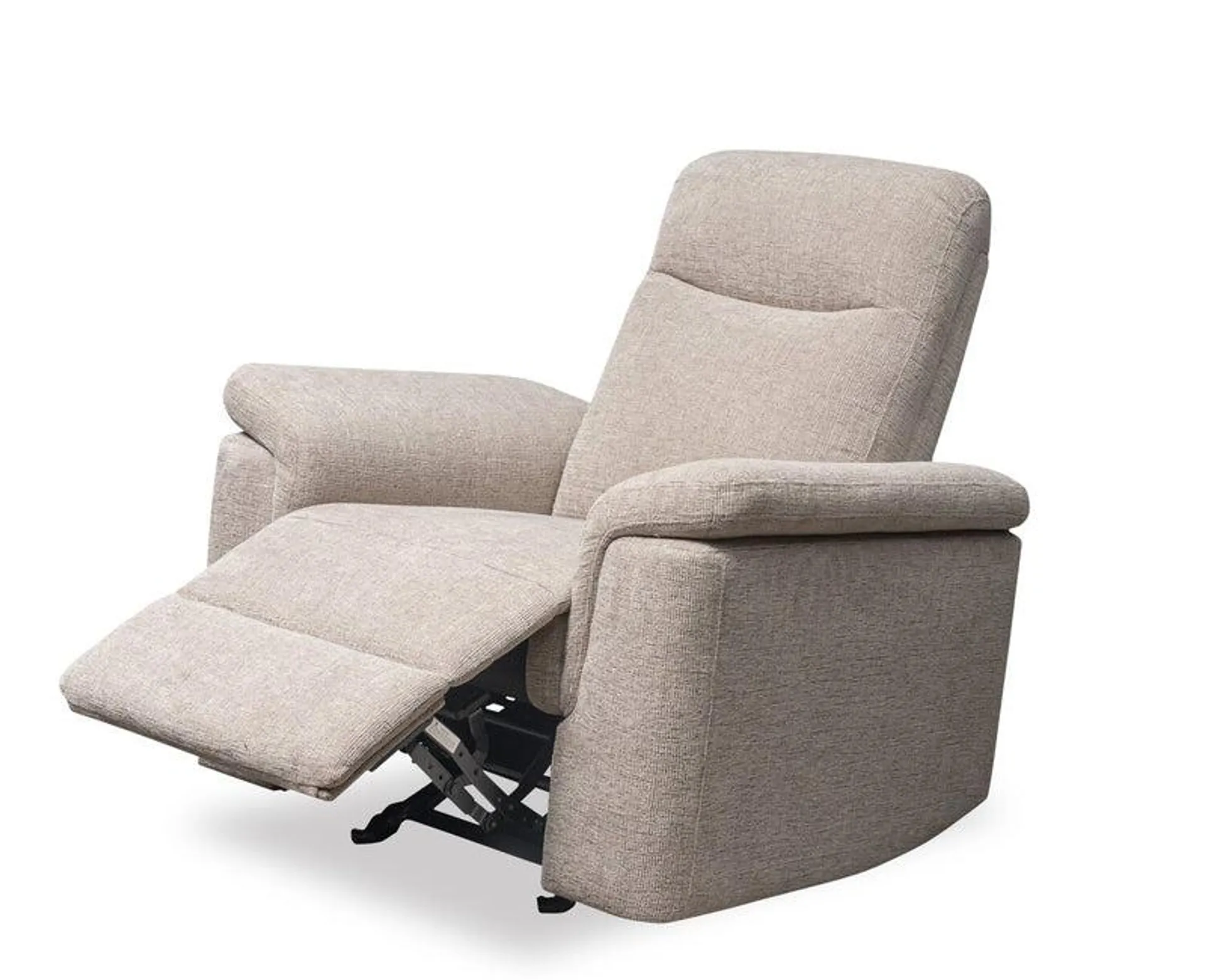 Sutton 38.5" Cream Chenille Fabric Rocking Reclining Chair