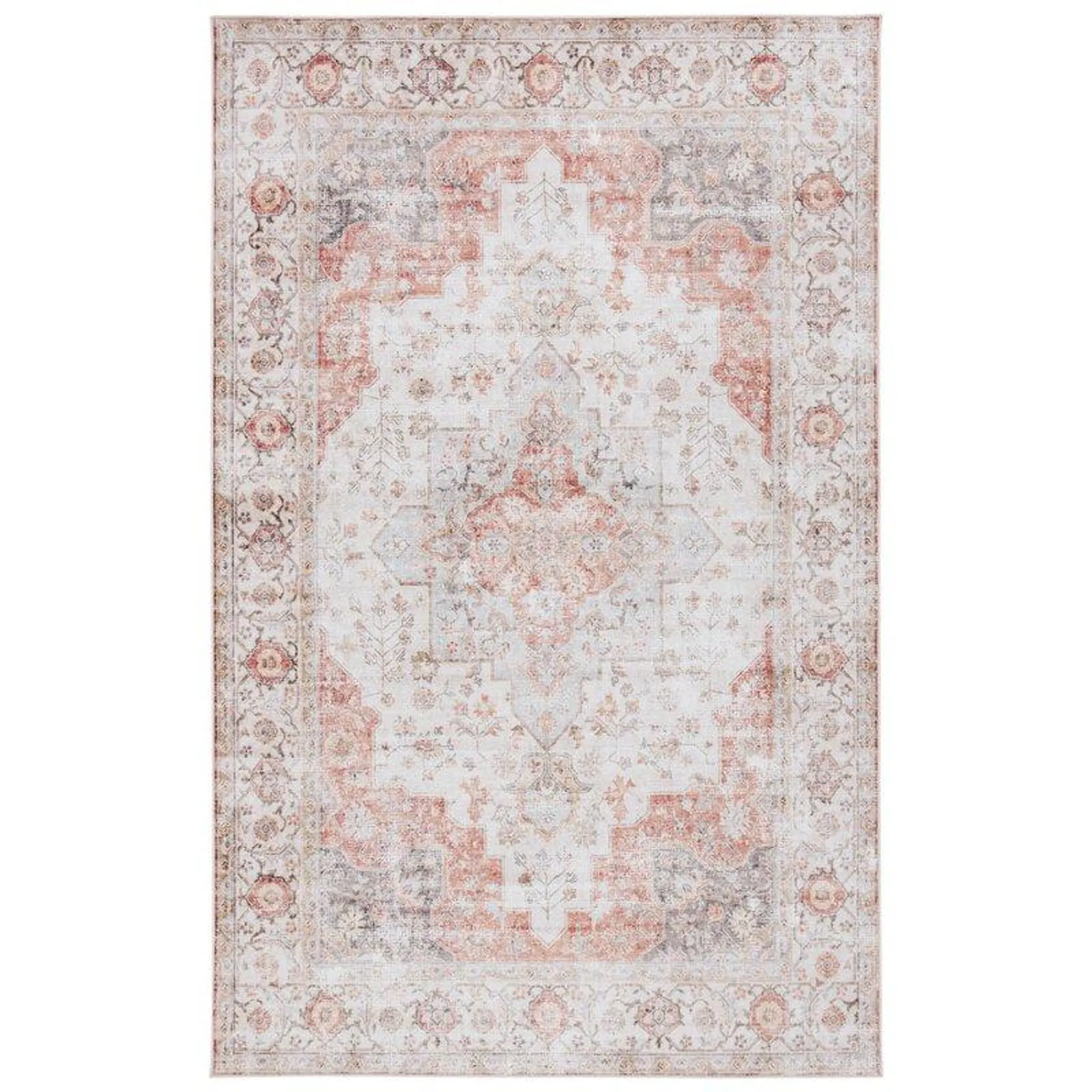 Sonia Oriental Power Loom Light Grey / Rust