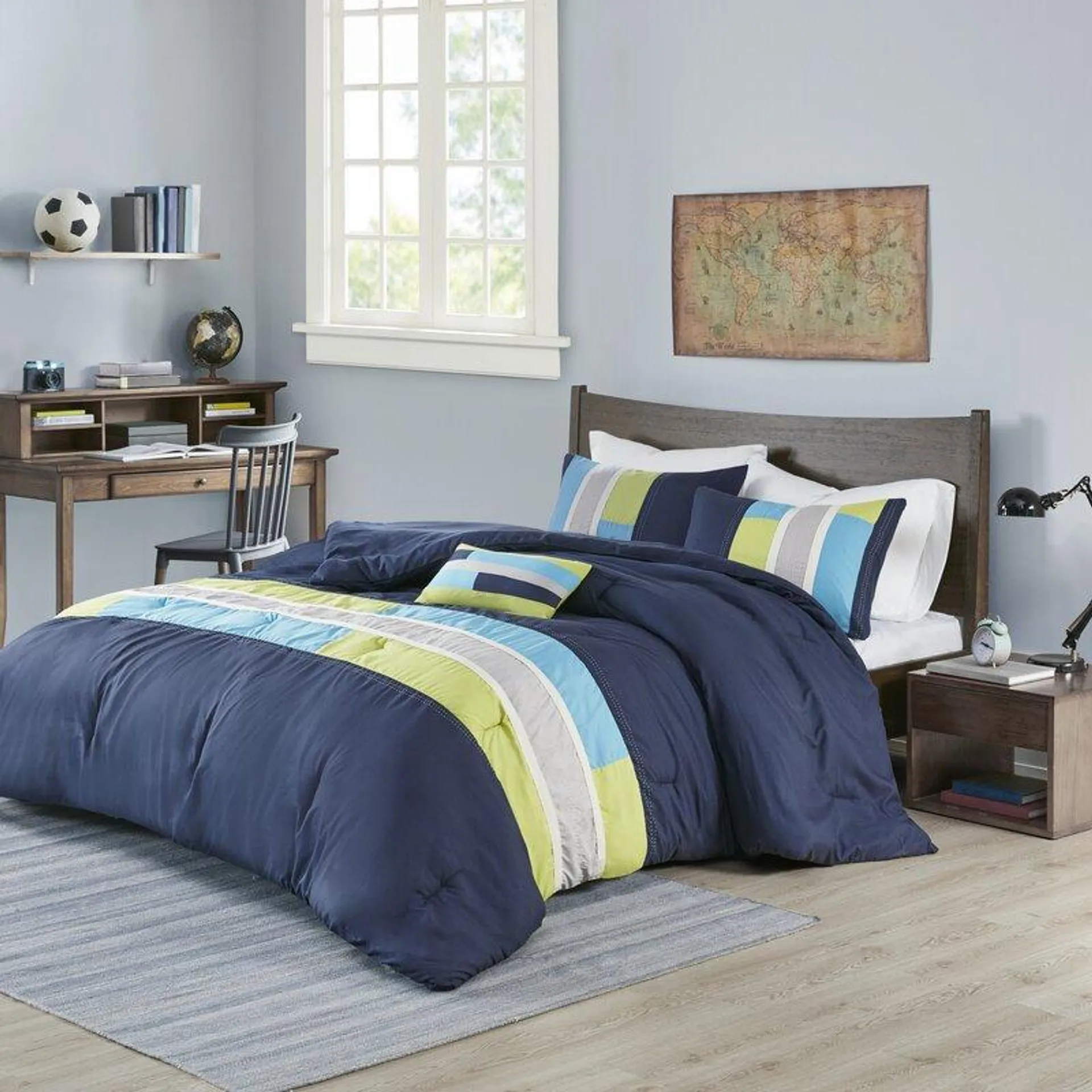 Pipeline Striped Bold Colour Comforter Set