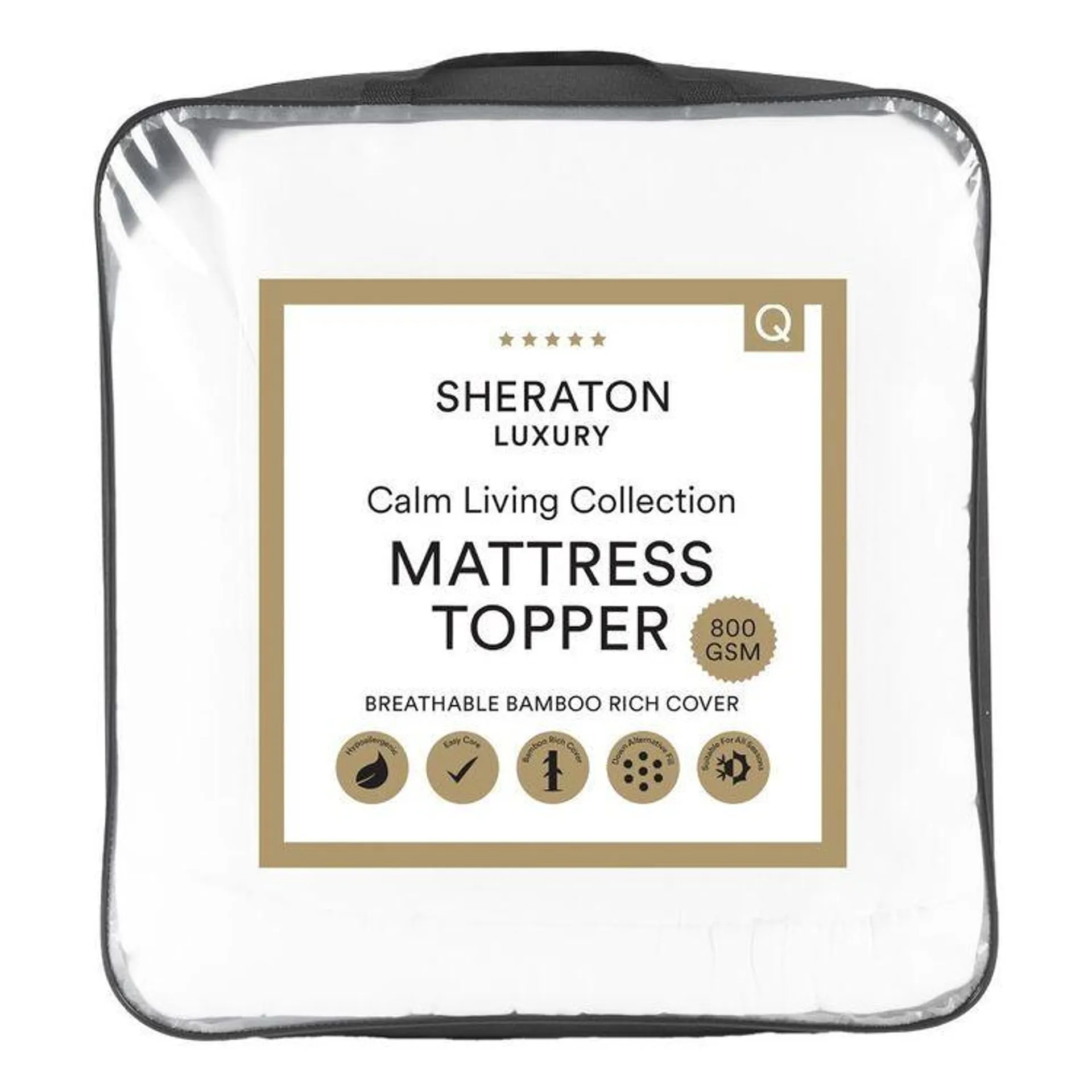 Sheraton Luxury Calm Living Bamboo Mattress Topper White