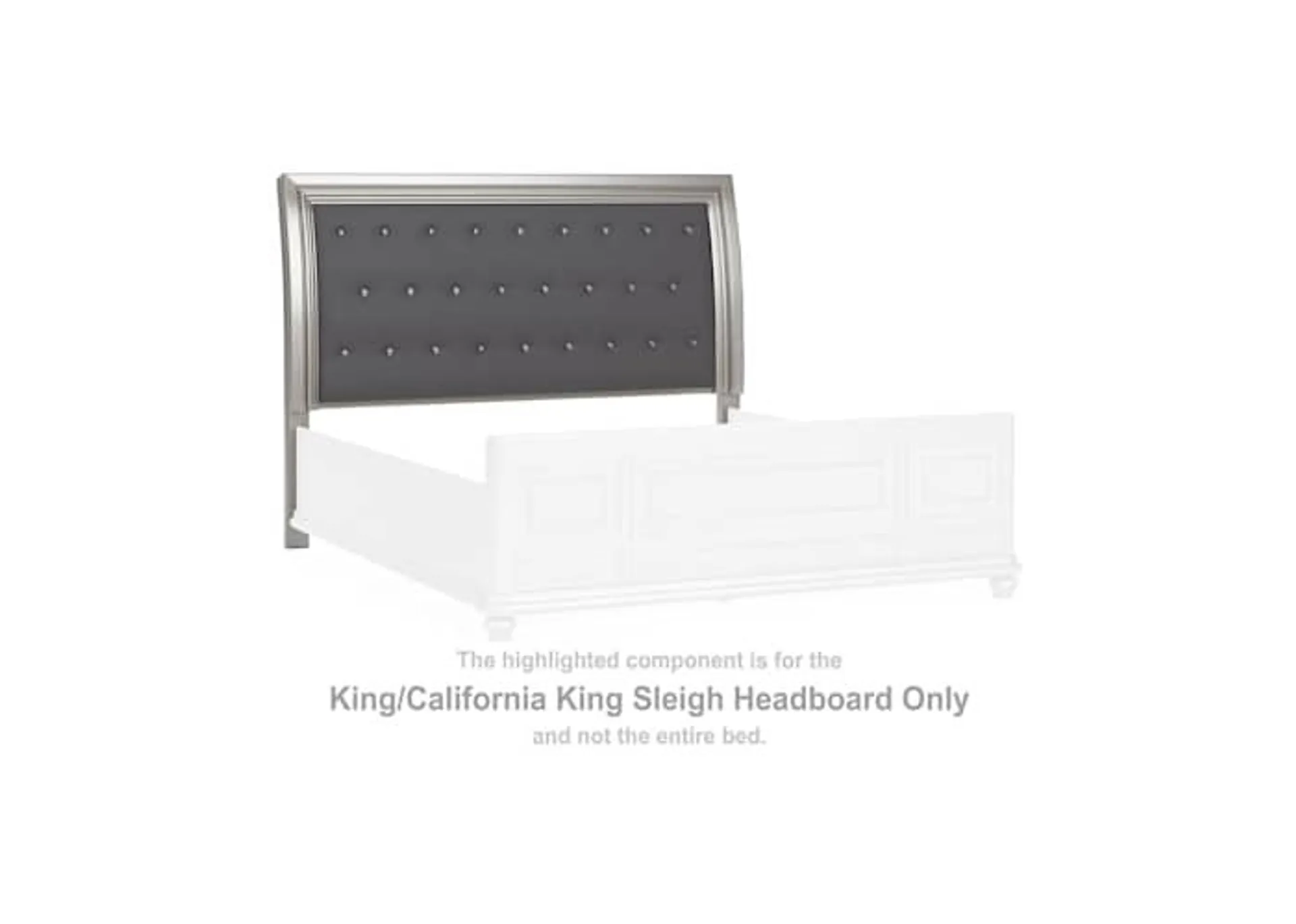 Coralayne Sleigh Headboard - Silver