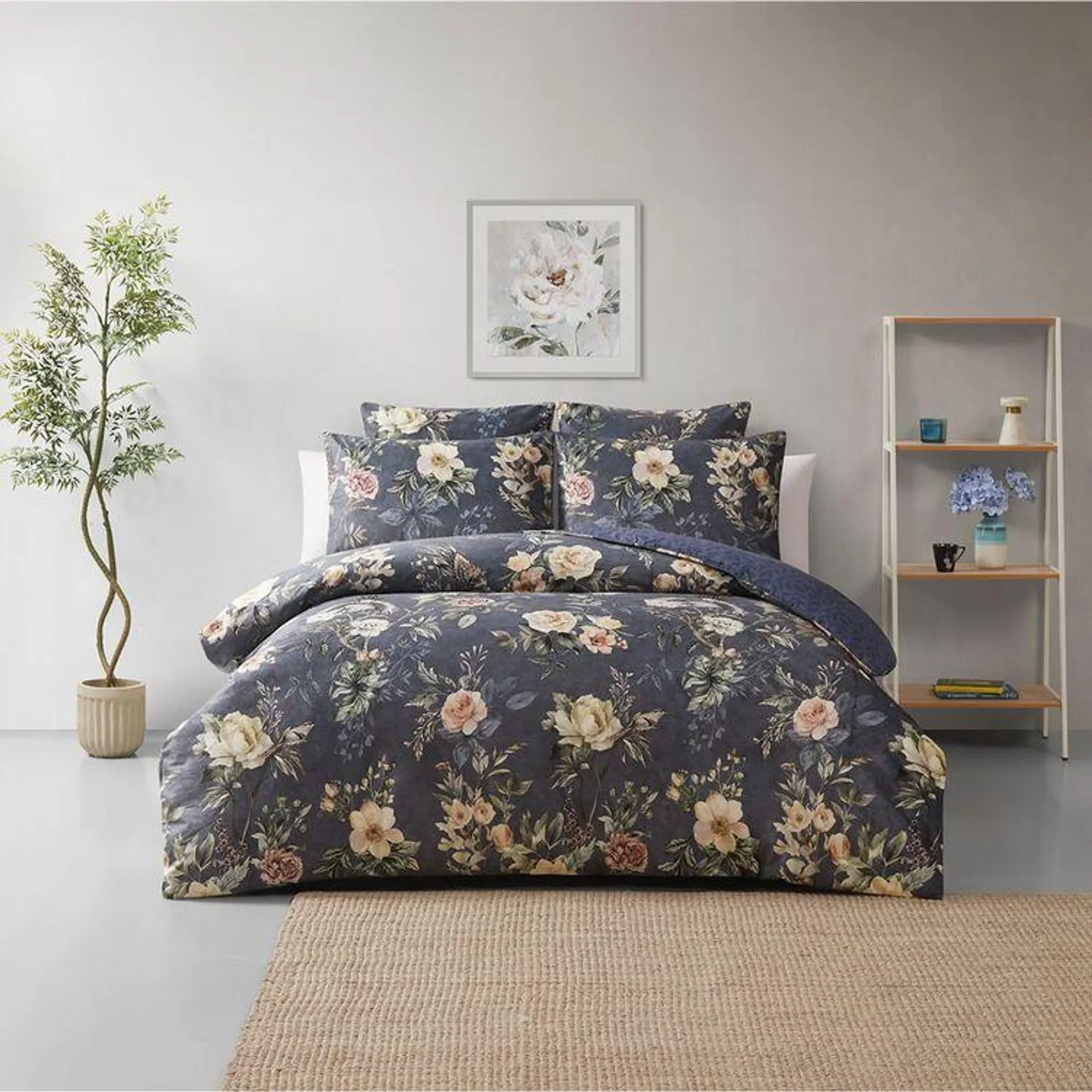 KOO Audrey Velvet Quilt Cover Set Blue