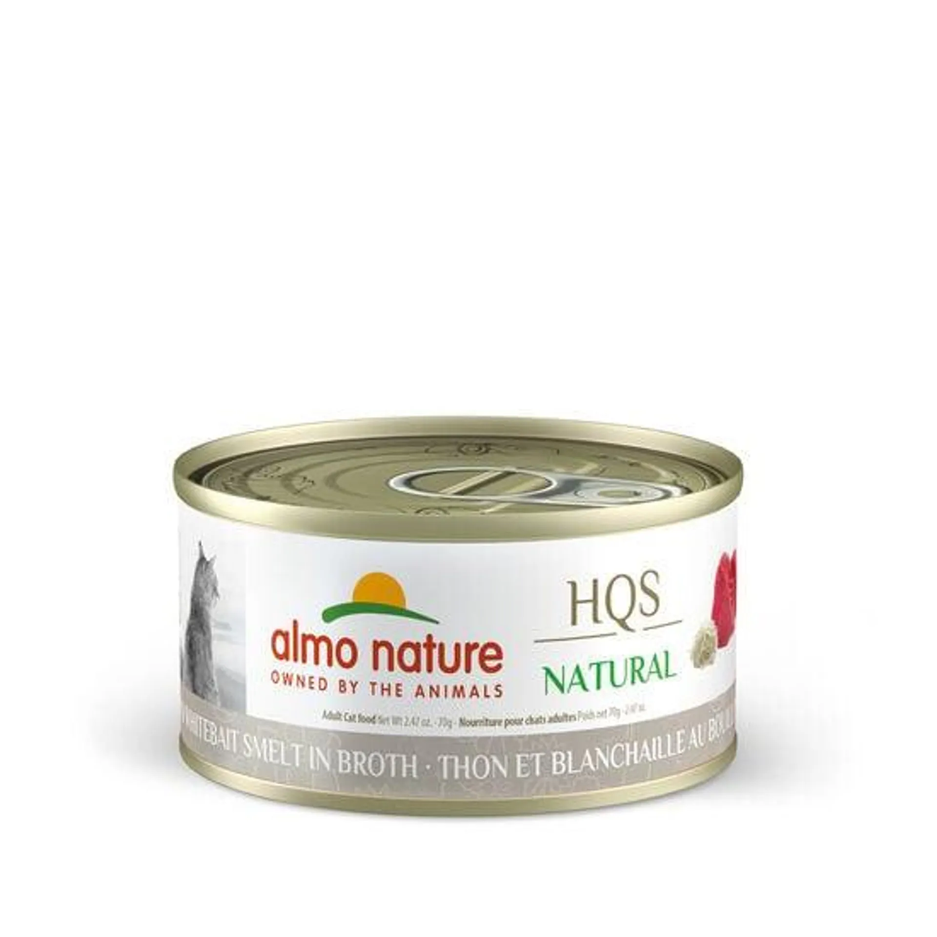 Canned tuna and white bait for adult cats