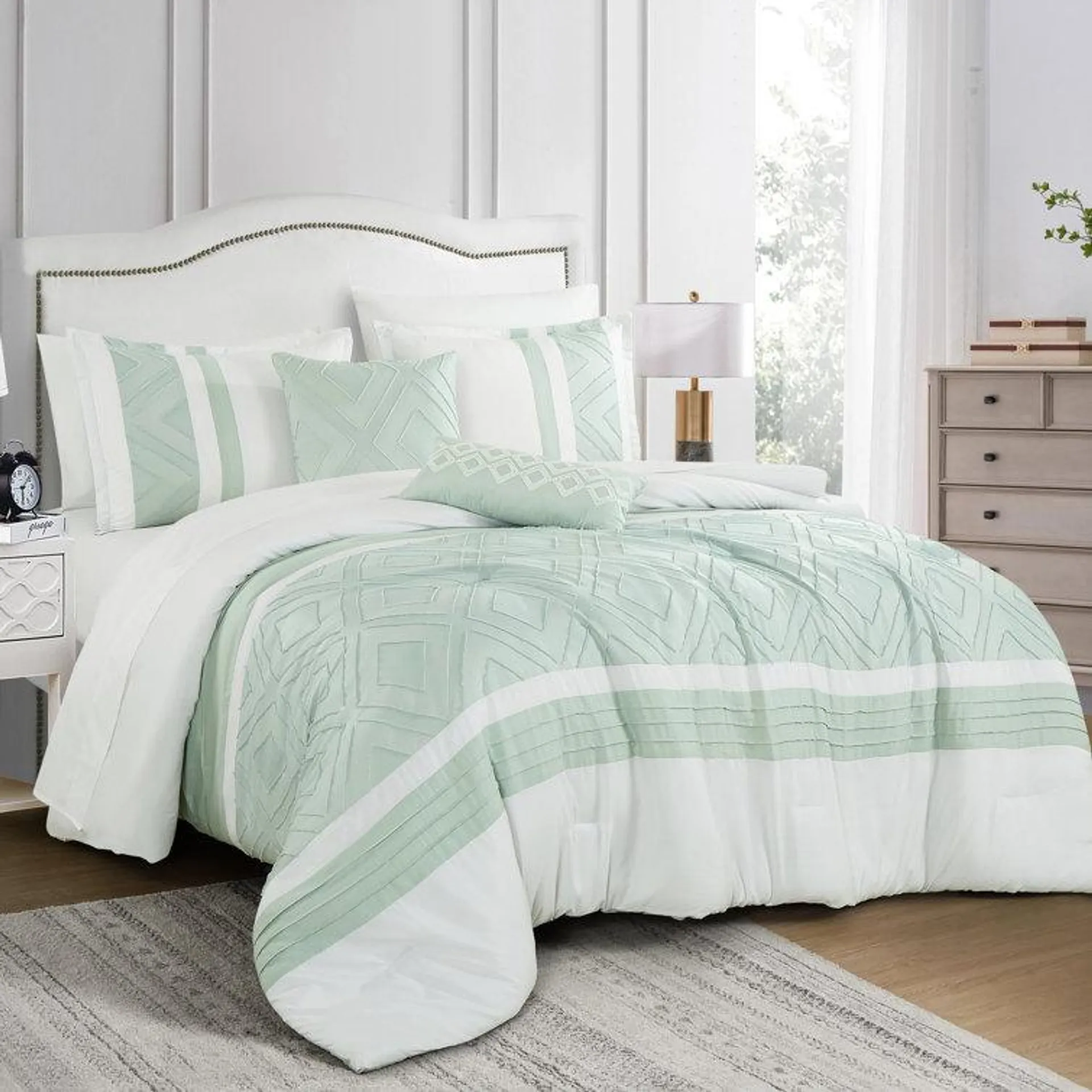 Microfiber Striped Comforter Set