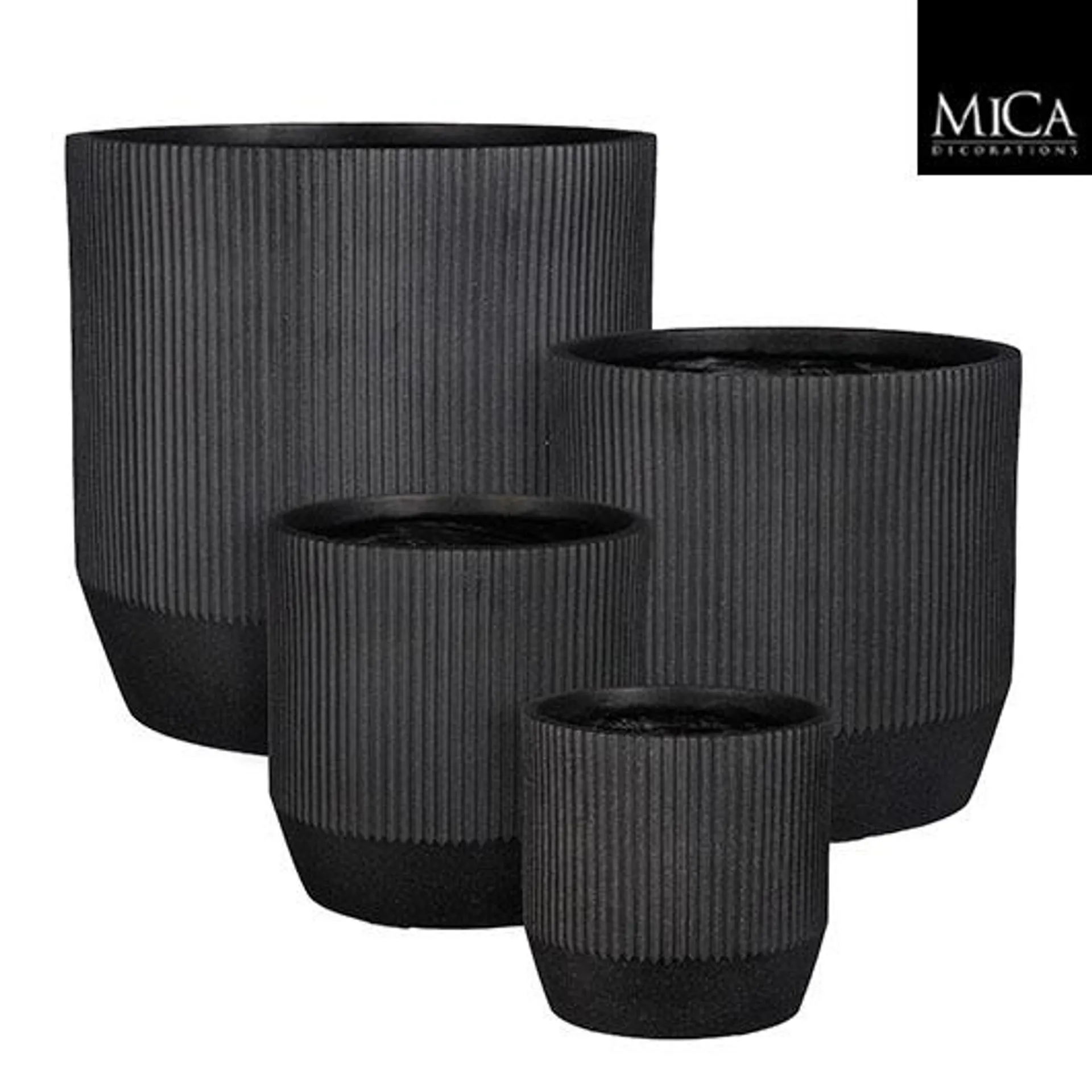 Nuovo Round Outdoor Pot in Black – available in four sizes