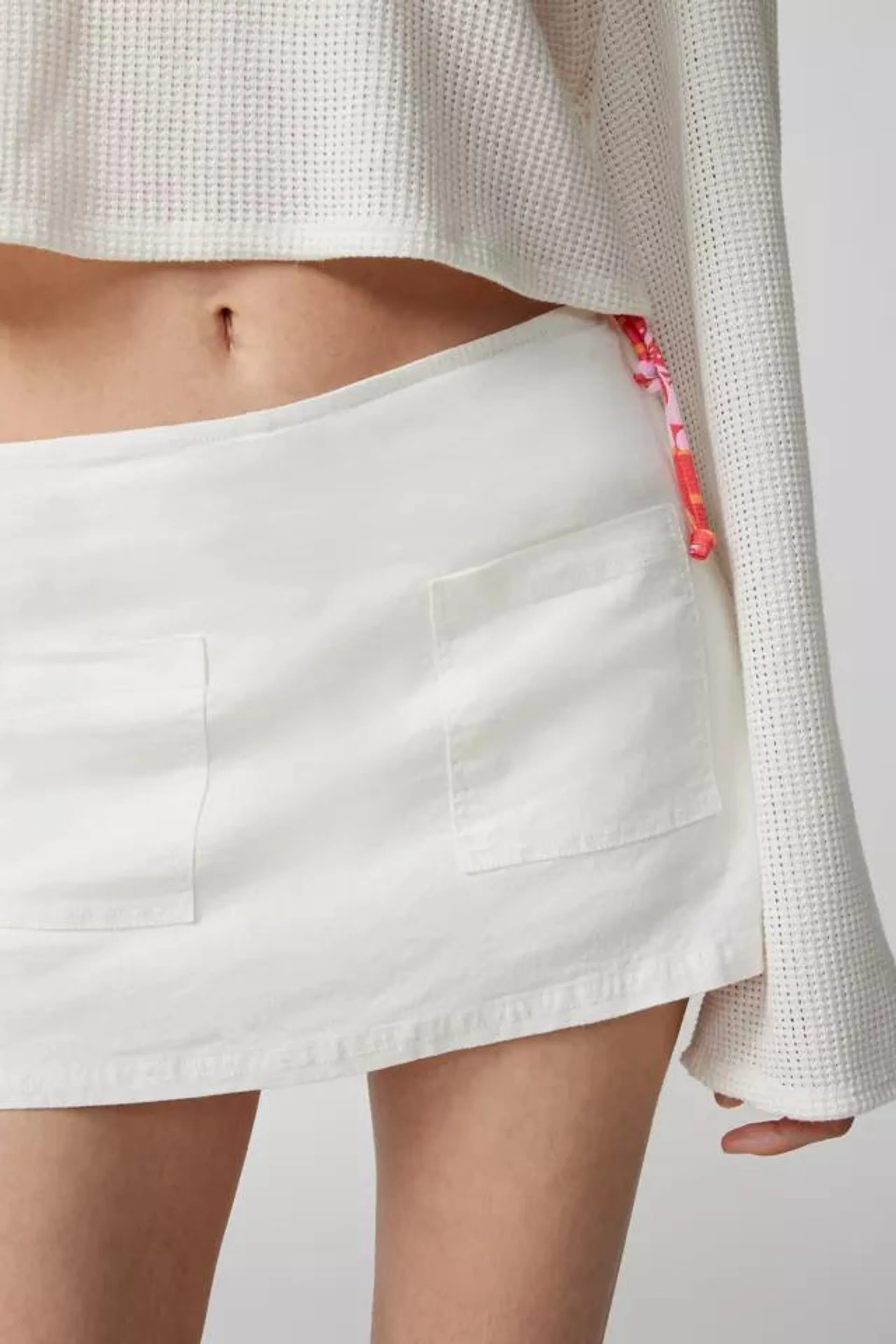 UO Dariah Linen Micro Mini Skort