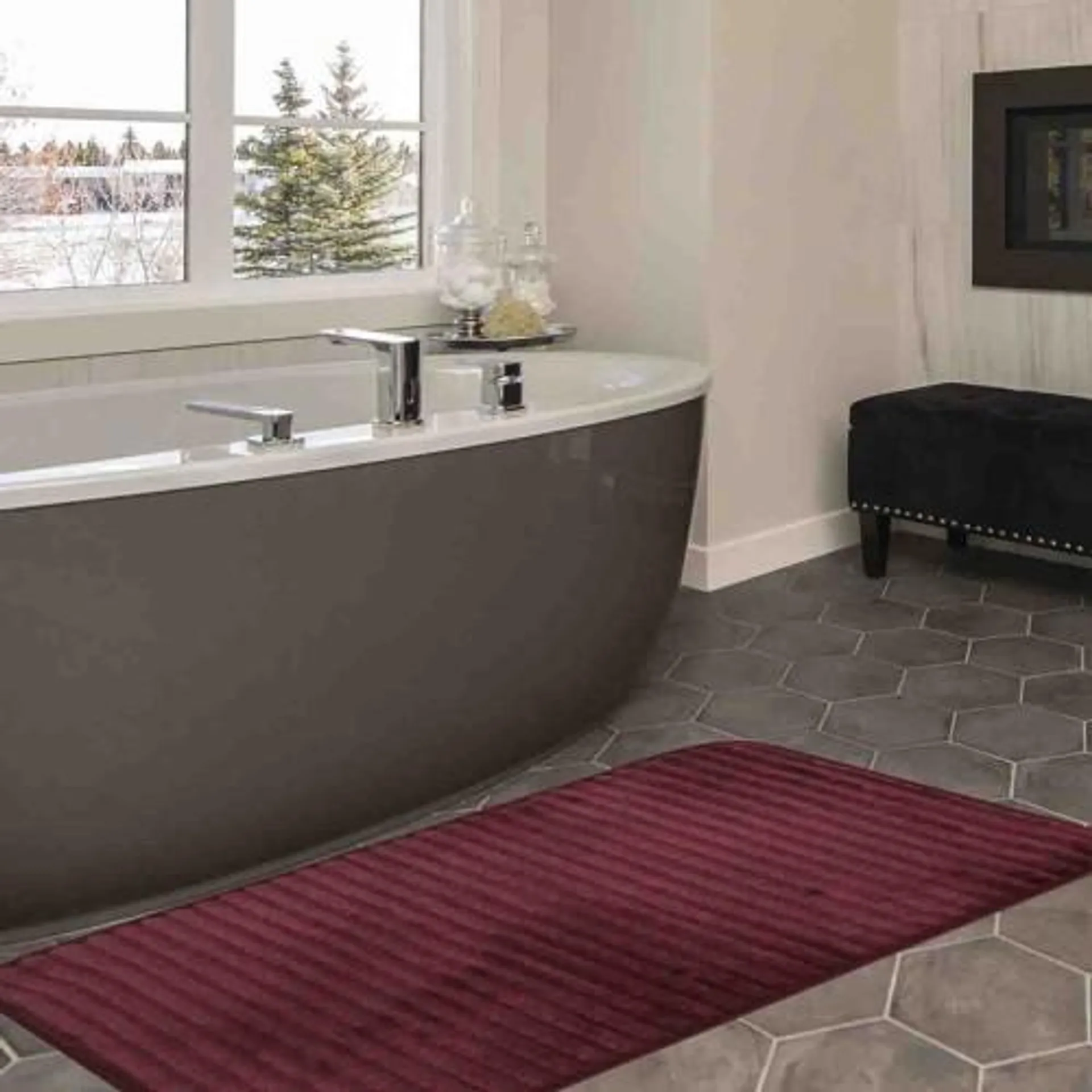 Ribbed Memory Foam Bath Mat