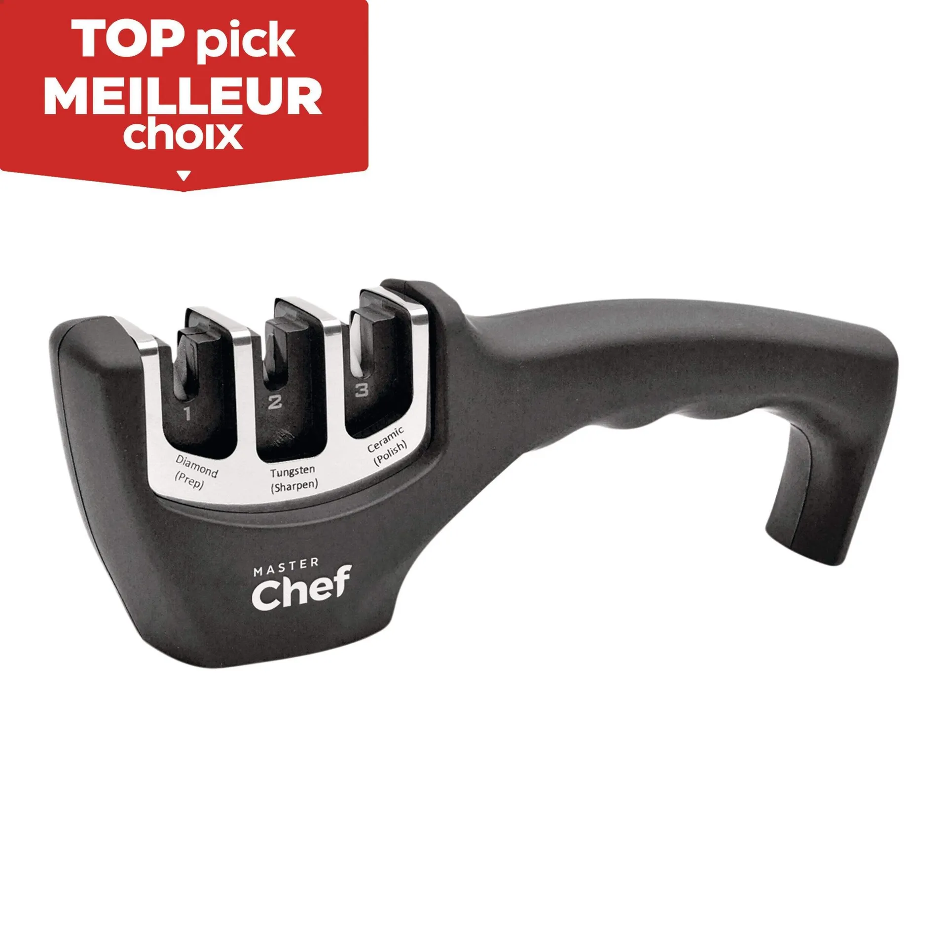 MASTER Chef 3-in-1 3-Stage Knife Sharpener, Non-Slip