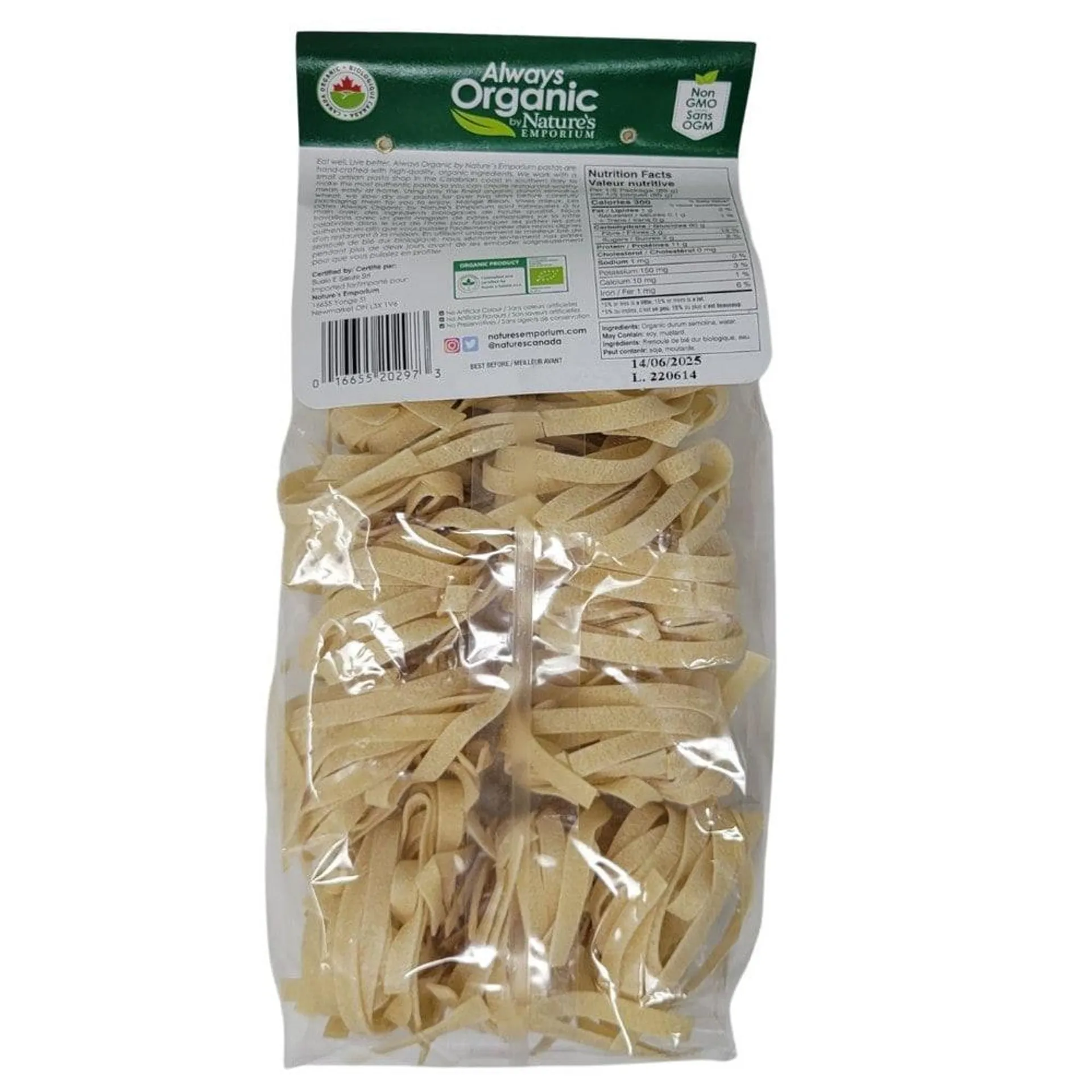 Always Organic Artisan Pasta Tagliatelle Org 454 g