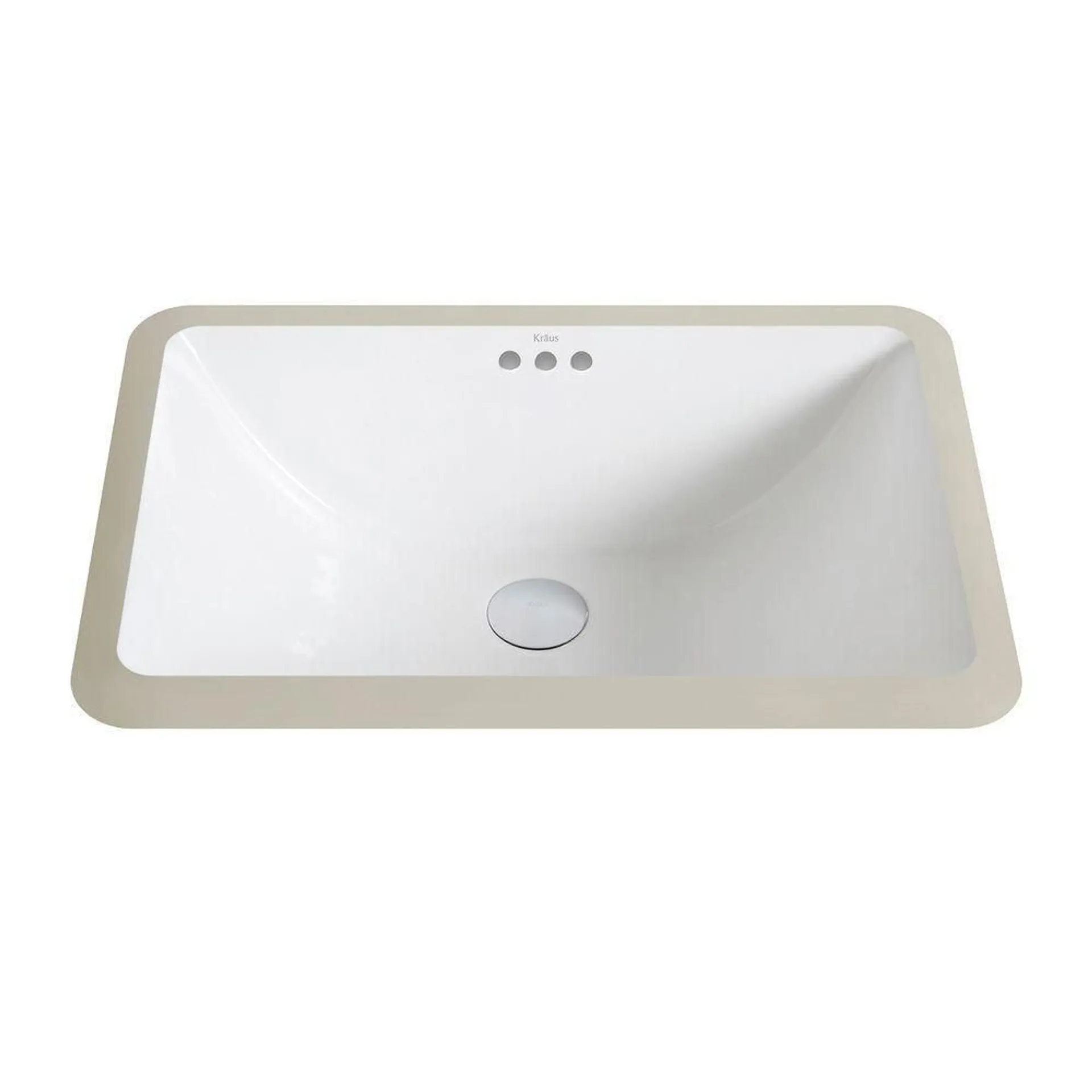 Elavo Small Ceramic Rectangular Undermount Bathroom Sink with Overflow in White