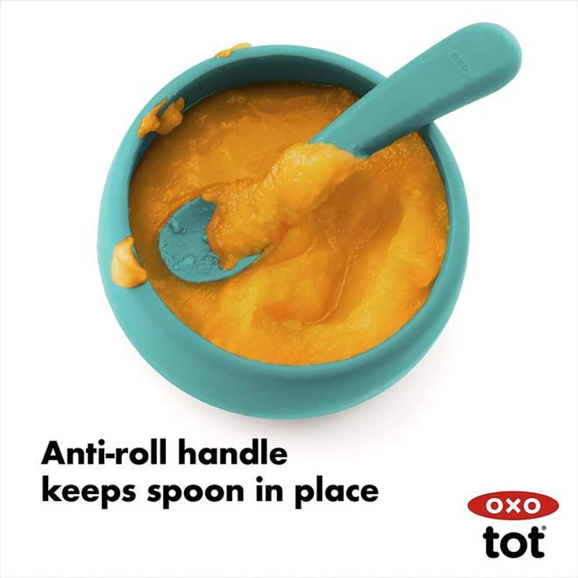 Oxo Tot - Silicone Spoon Set, 2Pack, Teal