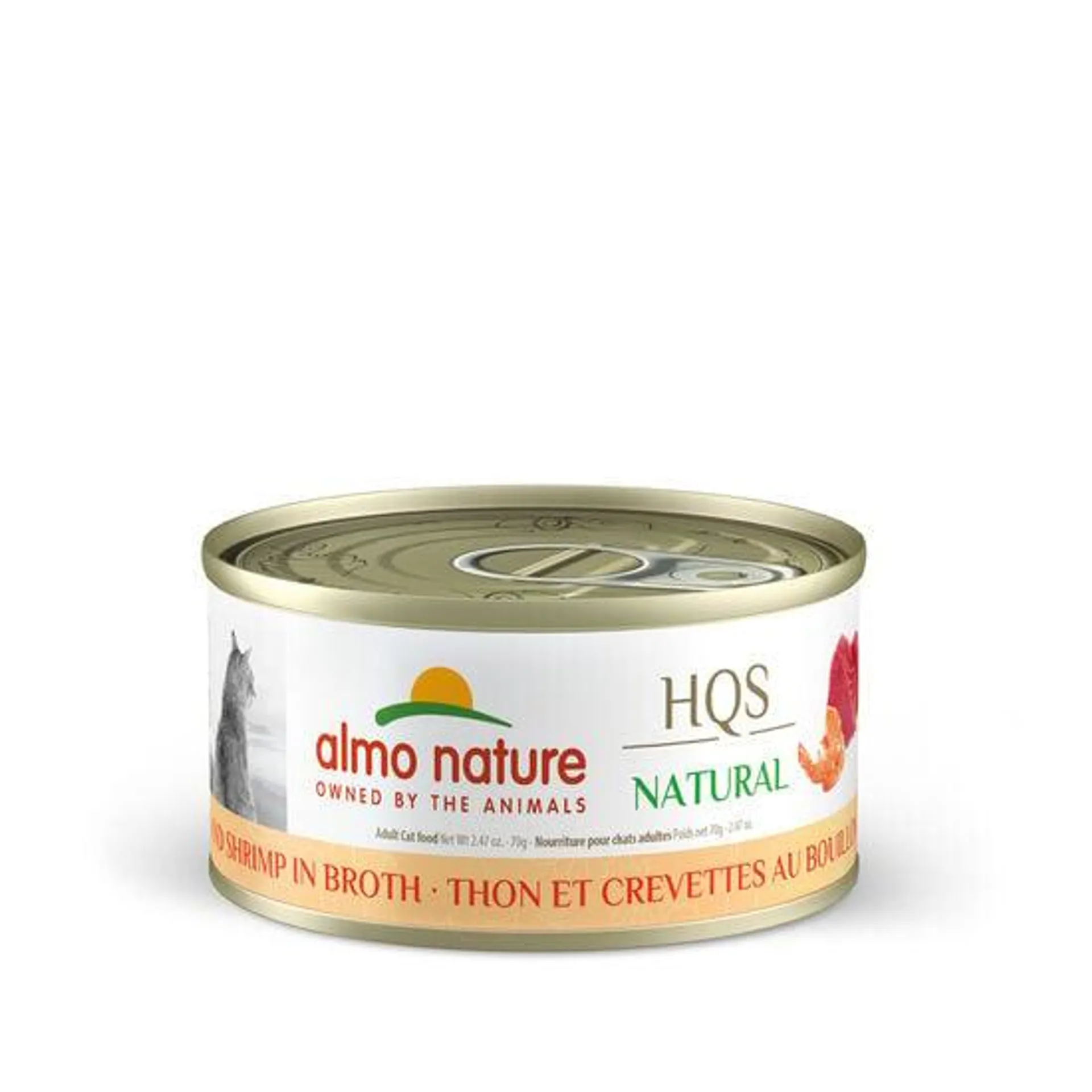 Tuna and shrimp in broth for adult cats