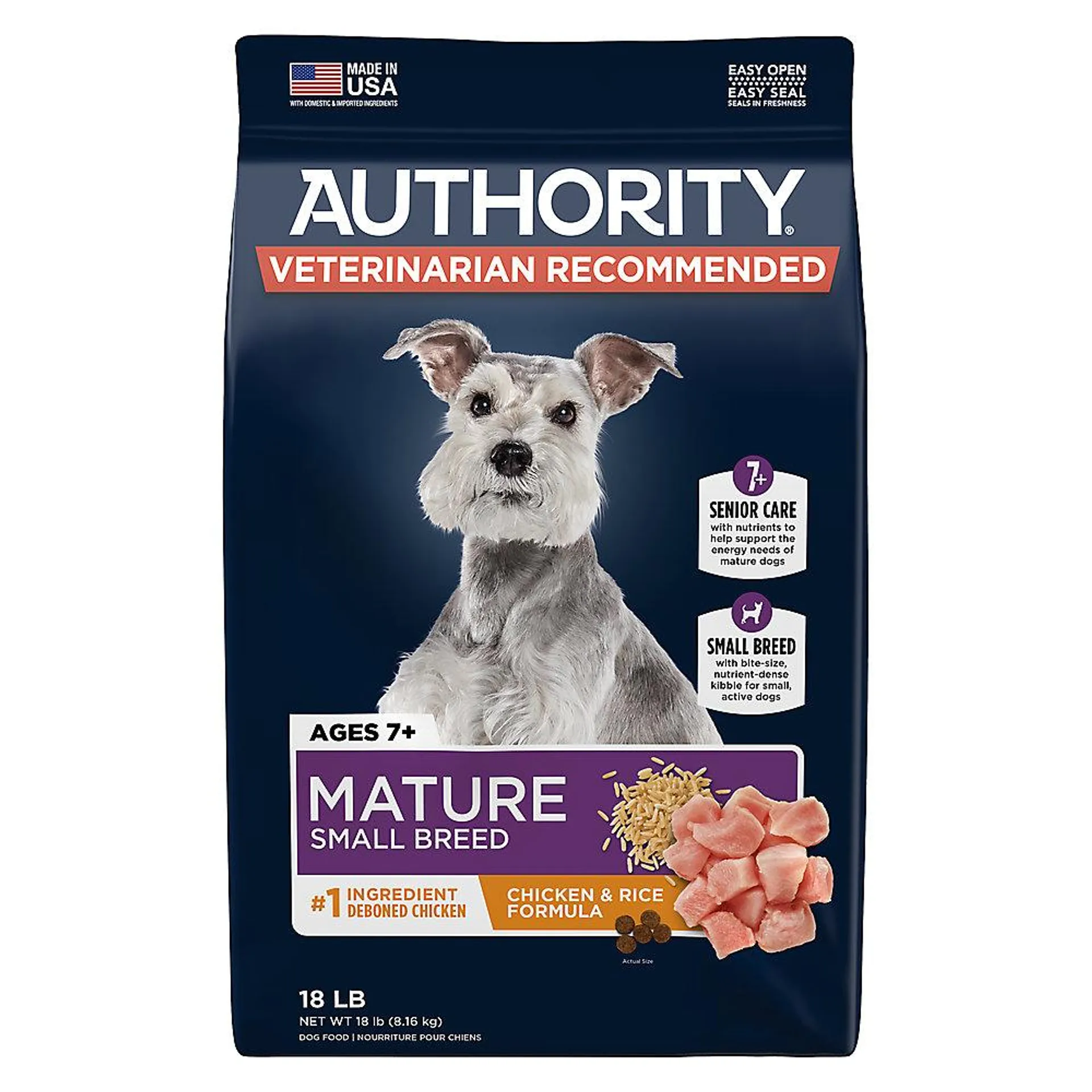 Authority® Everyday Health Small Breed Senior 7+ Dry Dog Food - Chicken & Rice