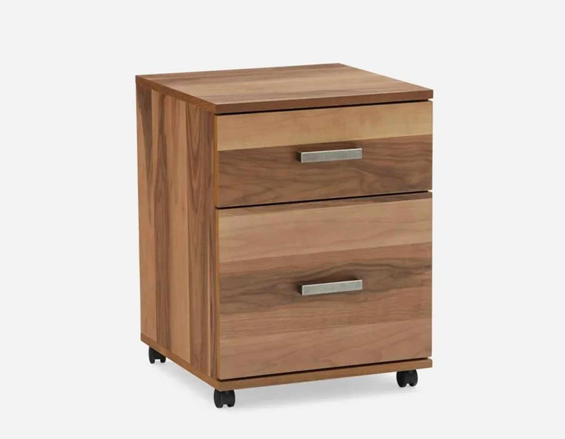 FRANKE walnut veneer filing cabinet on casters