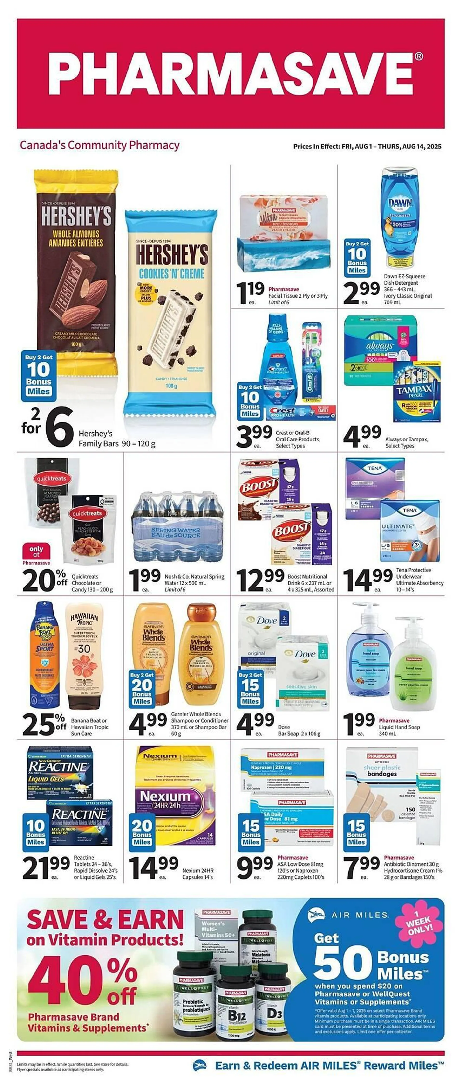 Pharmasave flyer from August 1 to August 14 2025 - flyer page 1