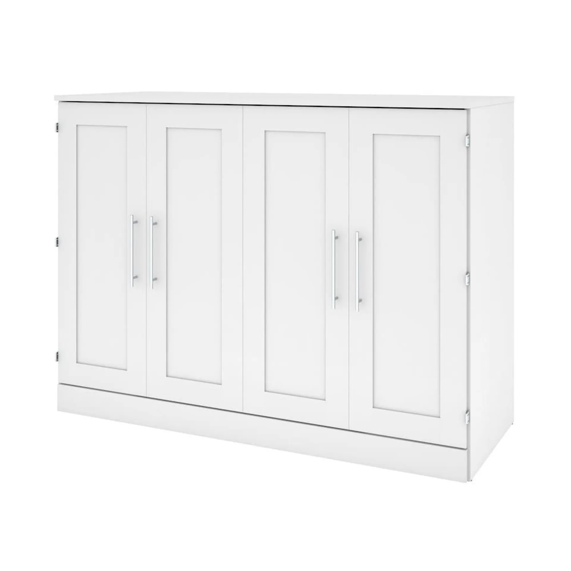 Pur 61W Full Cabinet Bed with Mattress in white