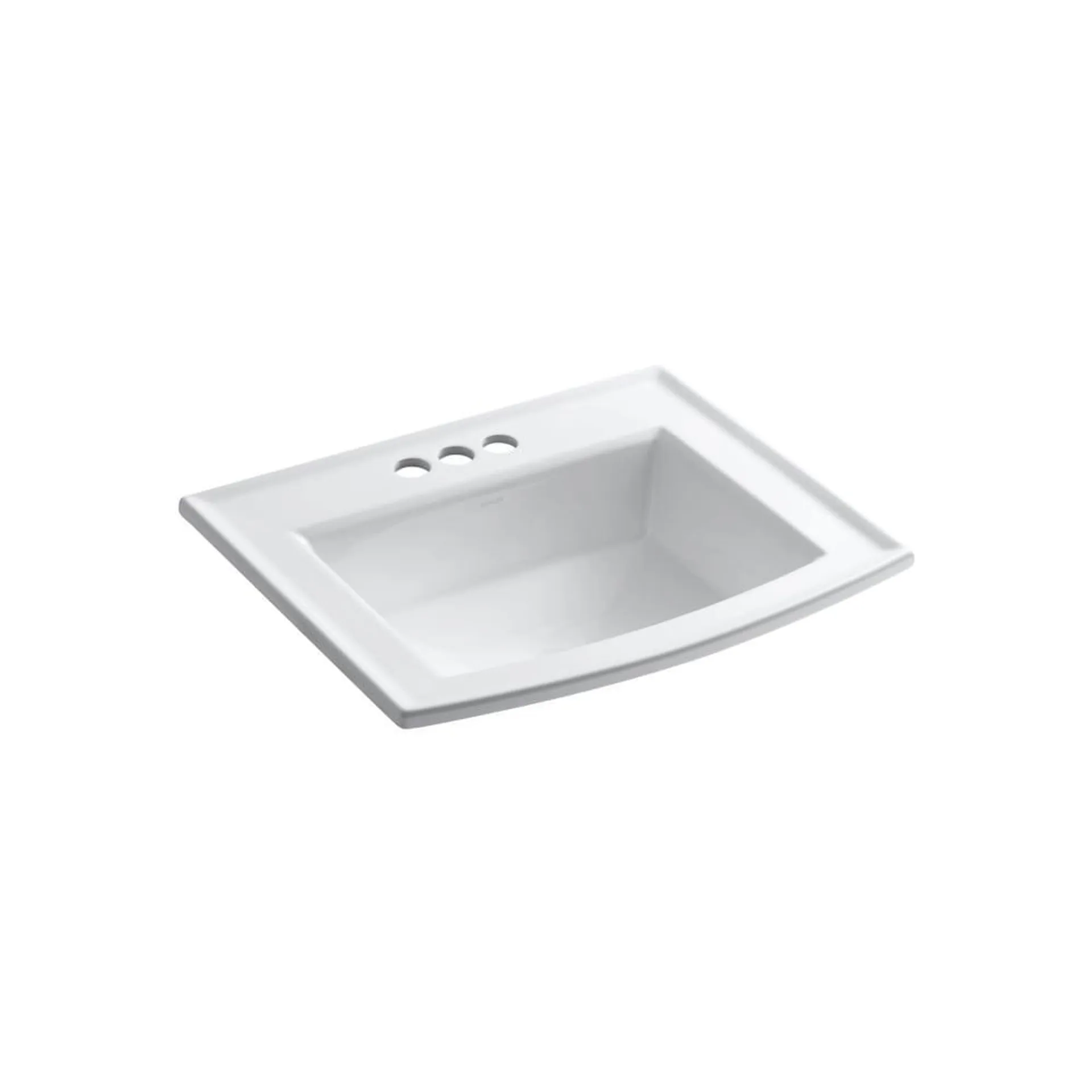 Archer Drop-In Vitreous China Bathroom Sink with Overflow Drain in White