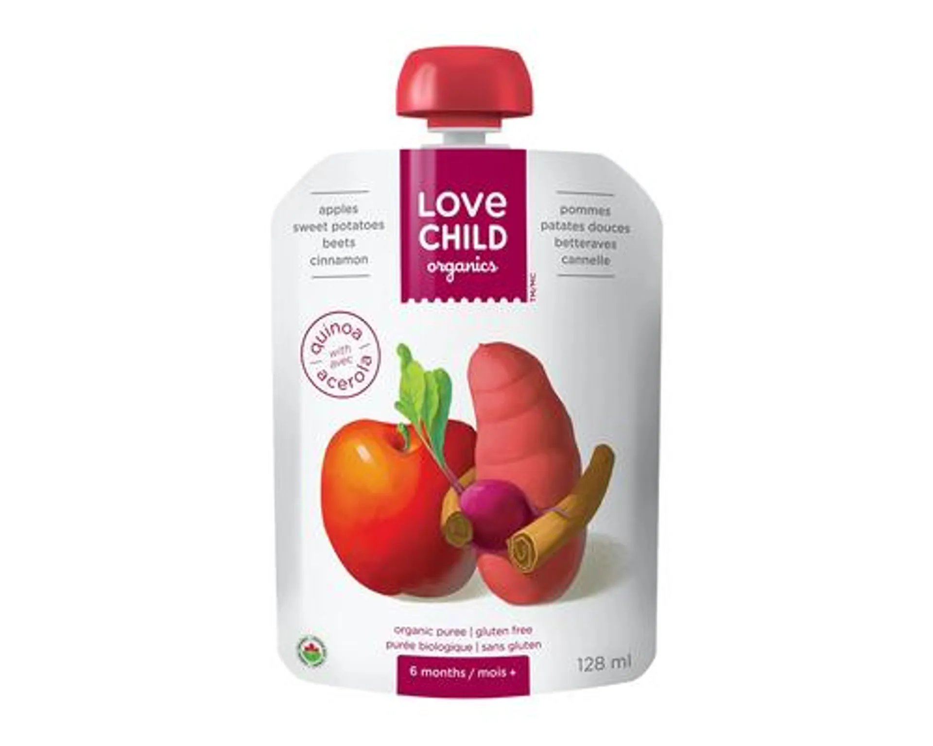 Love Child Organic Puree Apples Sweet Potatoes Beets & Cinnamon 128mL