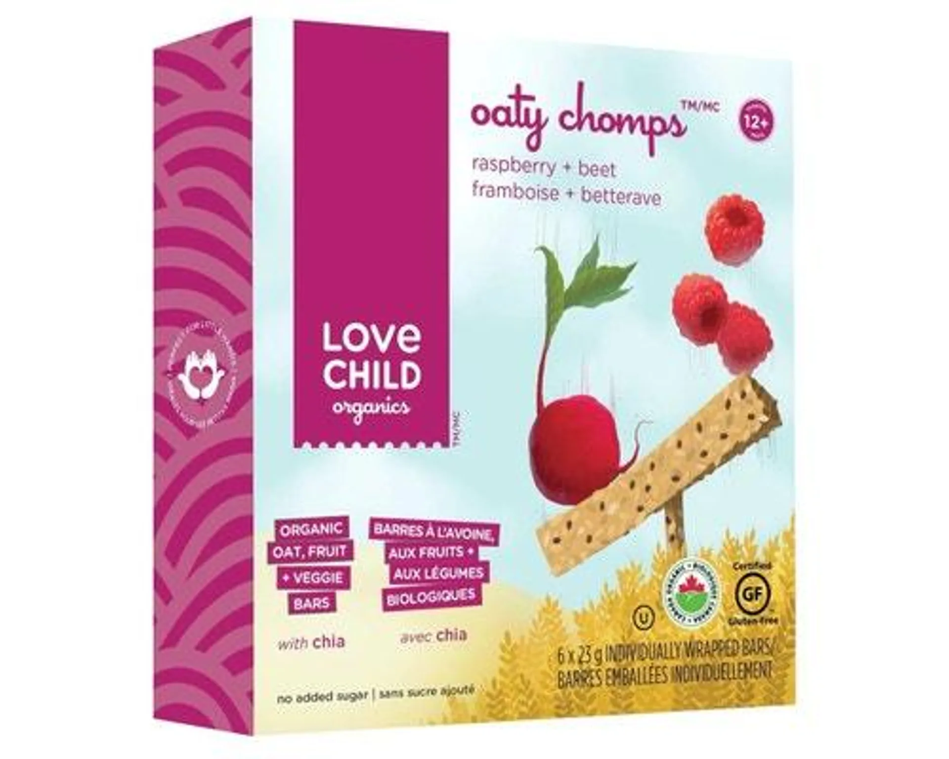 Love Child Organic Oaty Chomps Bar Raspberry & Beet 6x23g