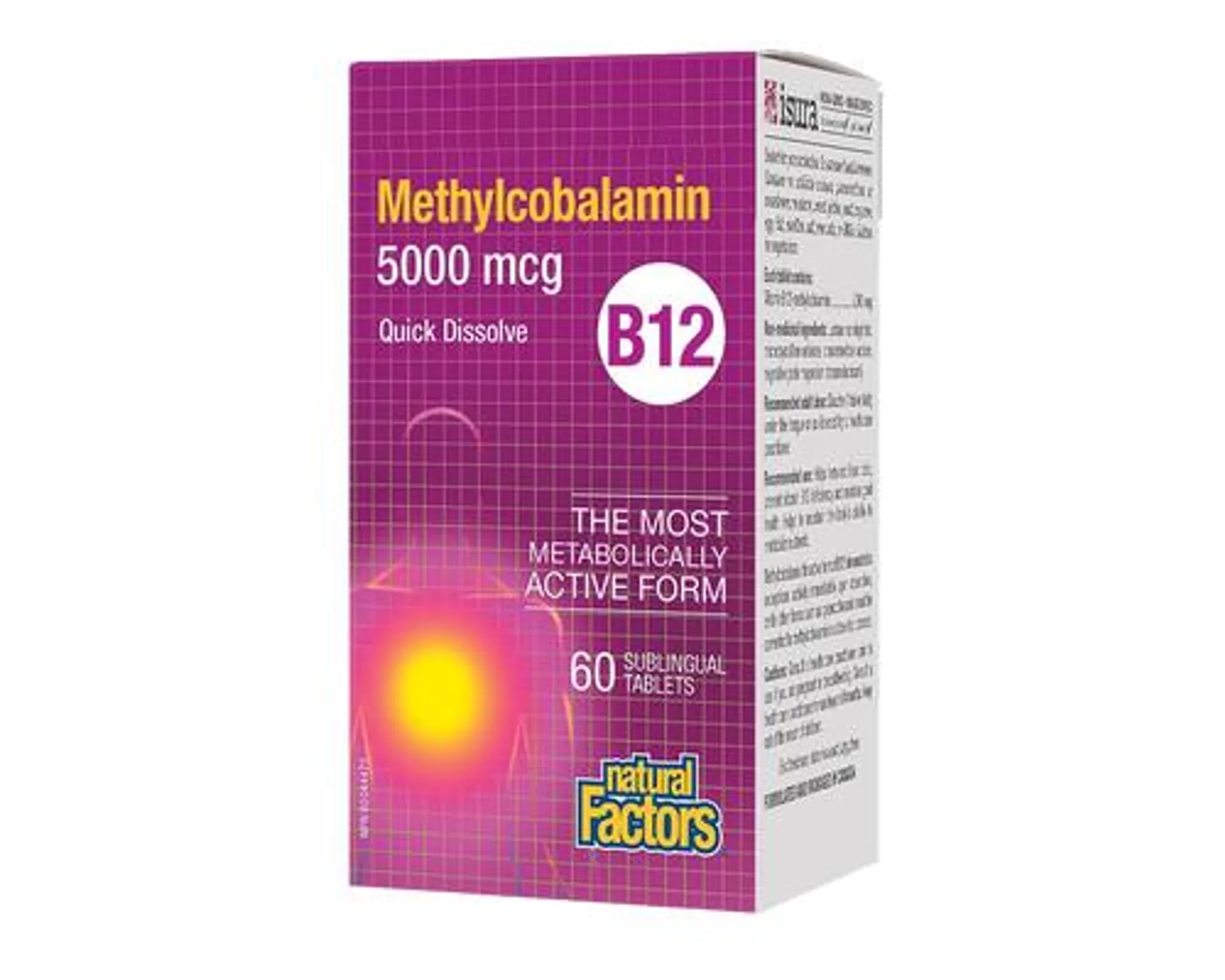 Natural Factors B12 Methylcobalamin 5000mcg 60 Tablets