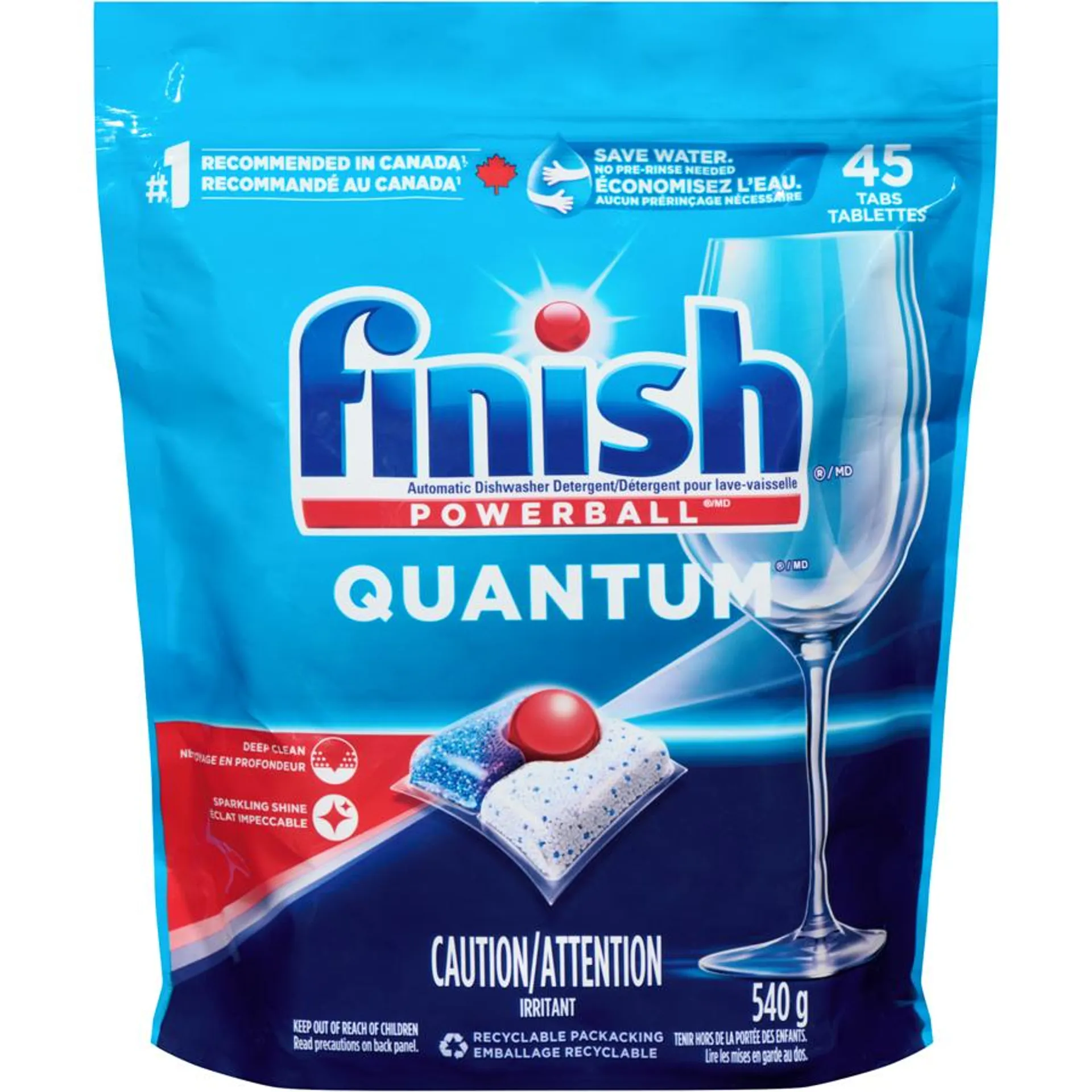 Dishwasher Detergent Pods, Quantum Max, Fresh, 45 Tablets, Shine and Glass Protect