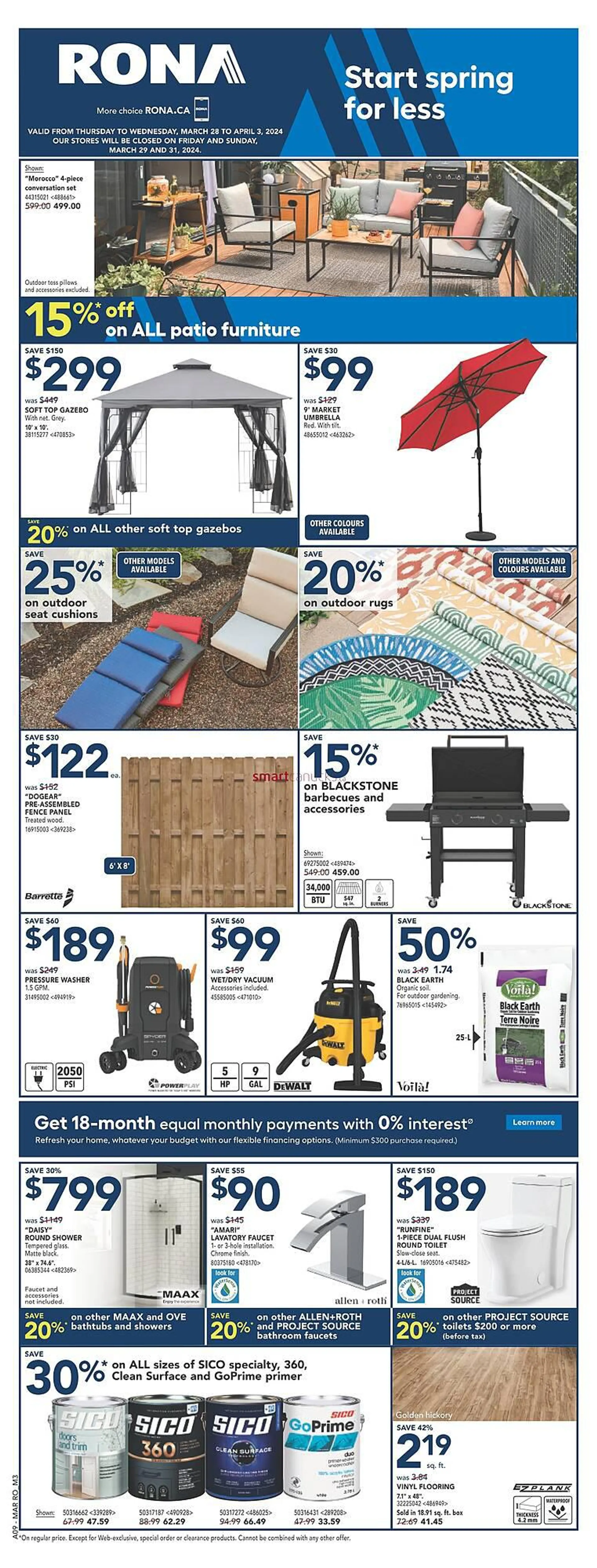 RONA flyer from March 27 to April 2 2024 - flyer page 1