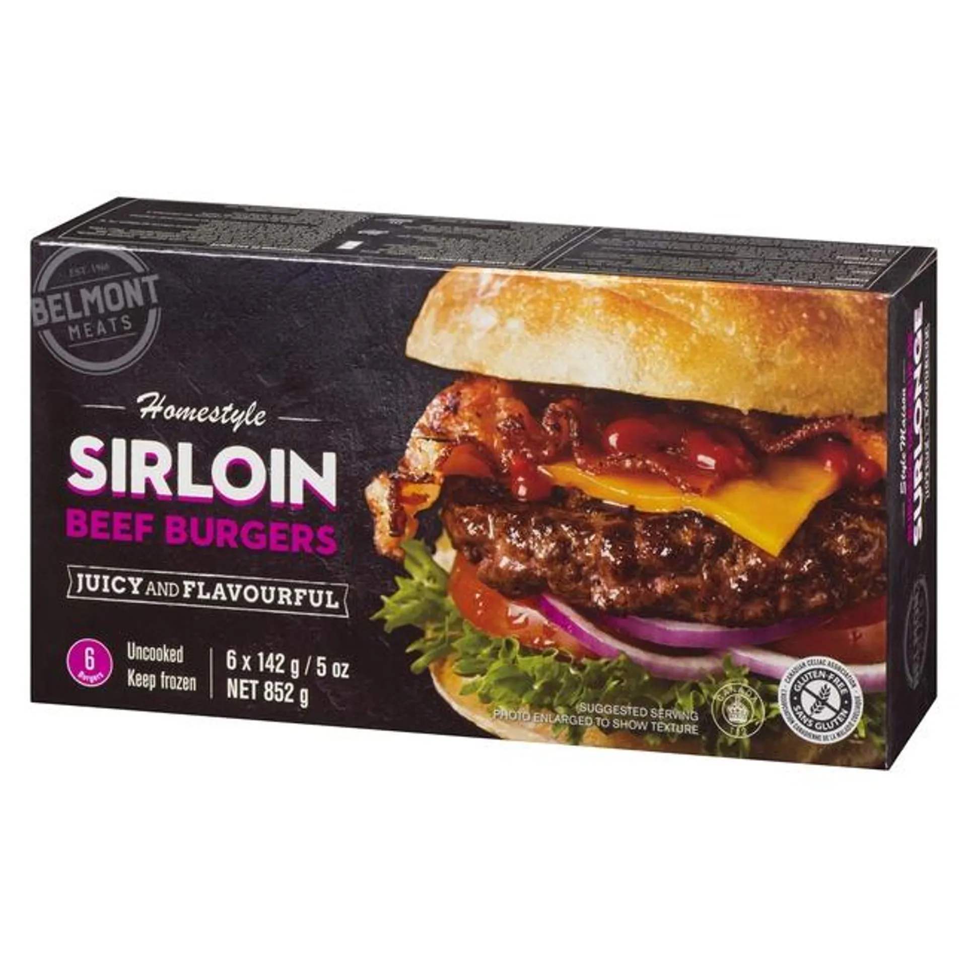 Belmont Meats - Sirloin Beef Burgers