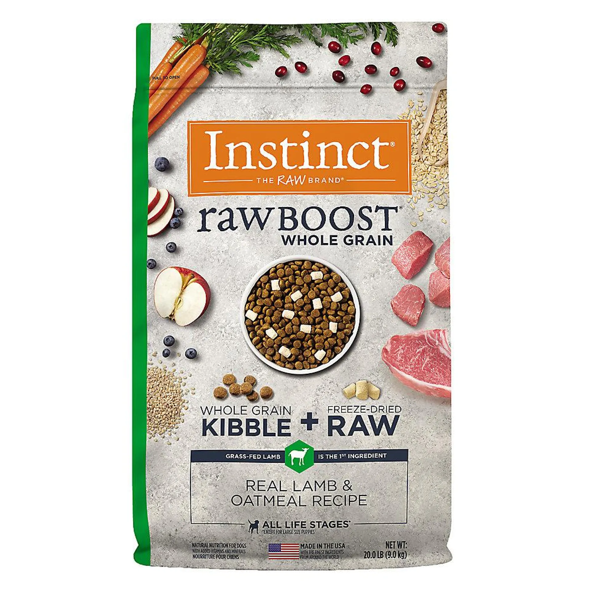 Instinct® Raw Boost® Whole Grain Kibble + Freeze-Dried Raw Adult Dry Dog Food - Lamb & Oatmeal