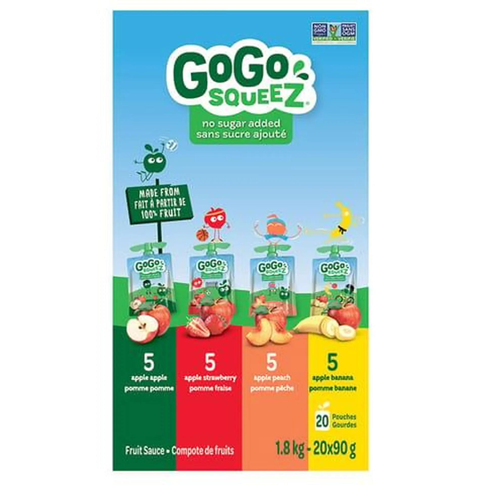 GoGo Squeez - Pomme fraise pêche banane