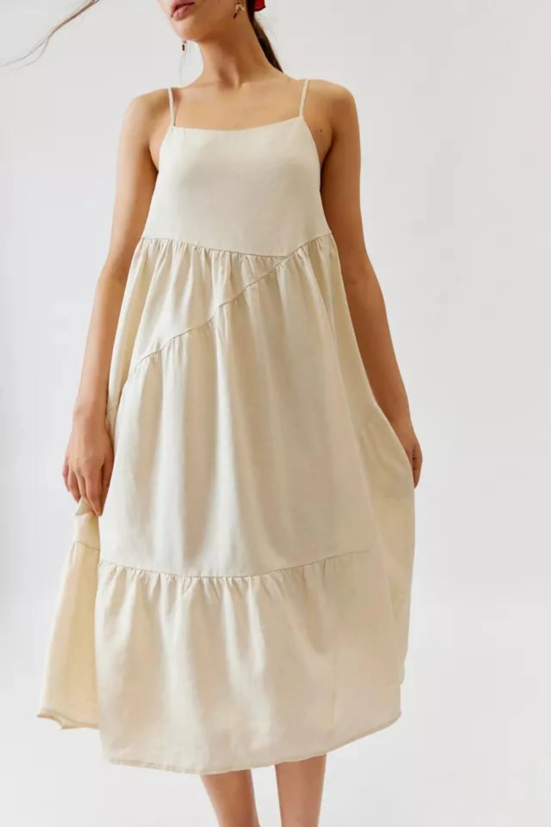 Urban Renewal Made In LA EcoVero™️ Linen Seamed Midi Dress