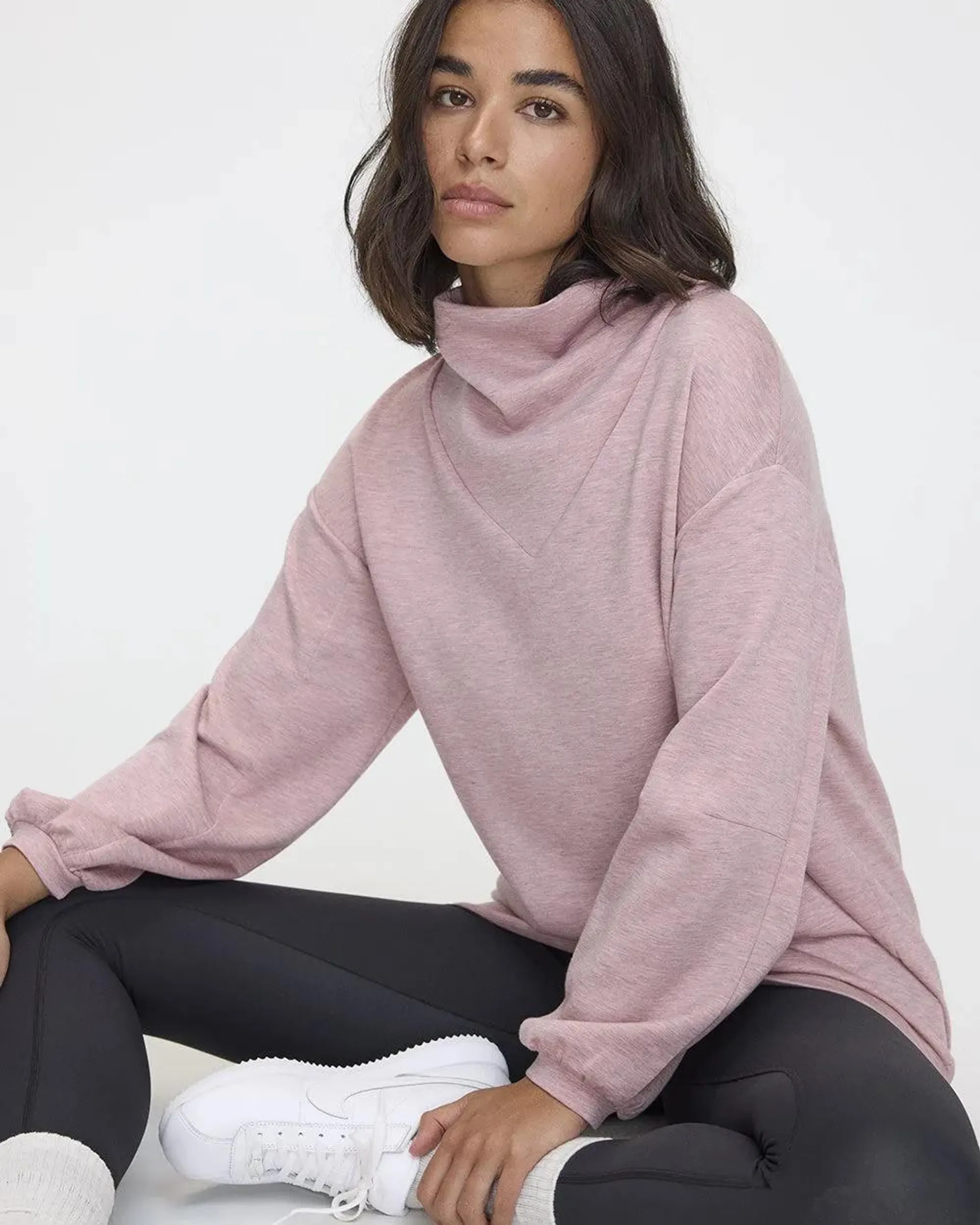 Long-Sleeve Cowl-Neck Tunic - Hyba