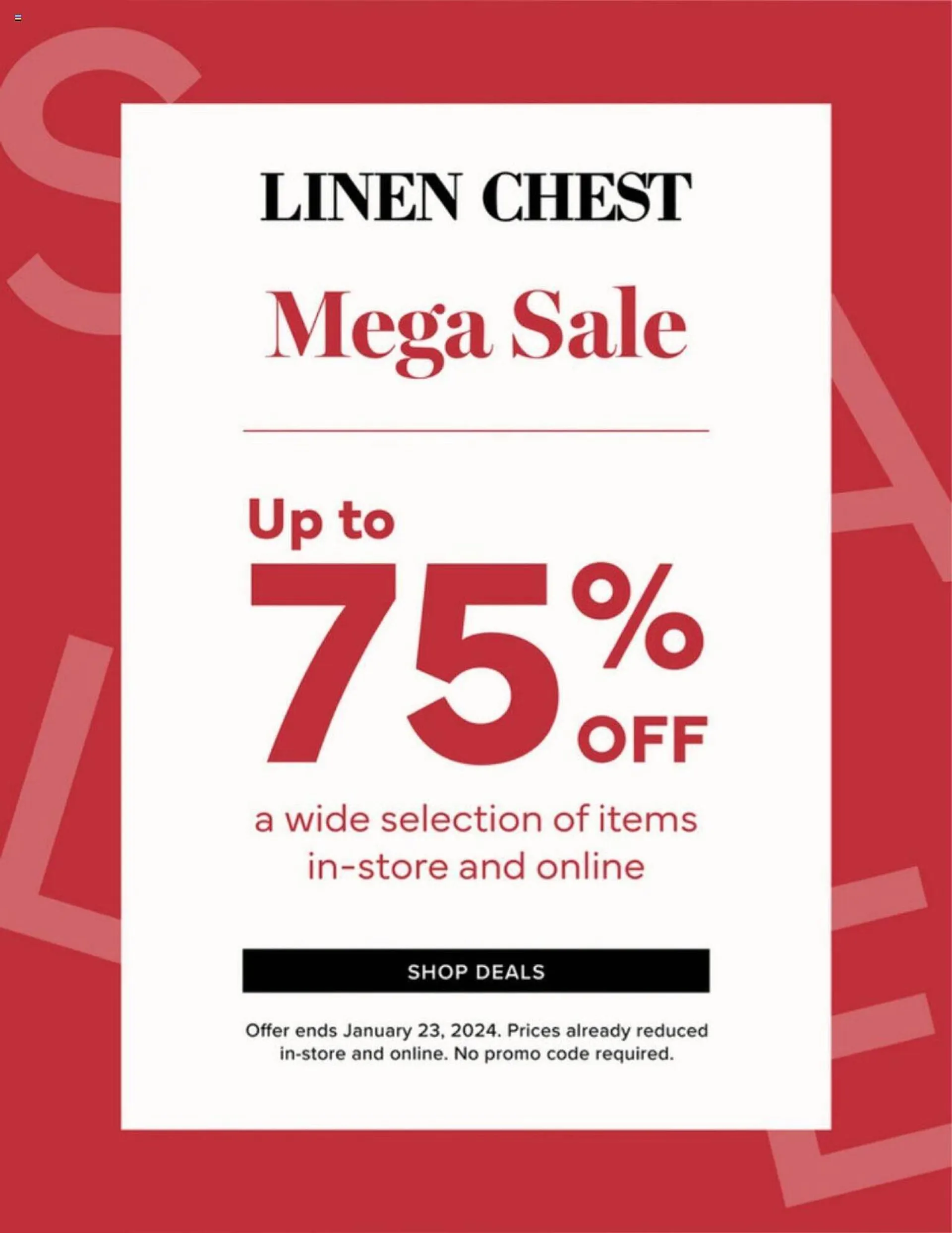 Linen Chest flyer from January 8 to January 15 2024 - flyer page 