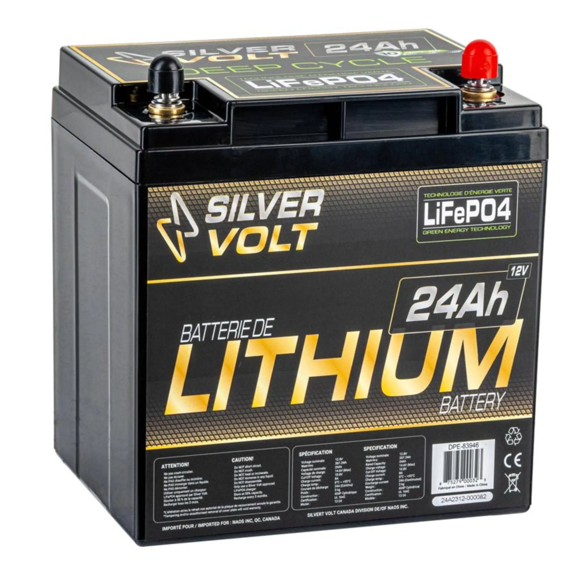 Batterie au lithium rechargeable "LiFePO4" - 24 A