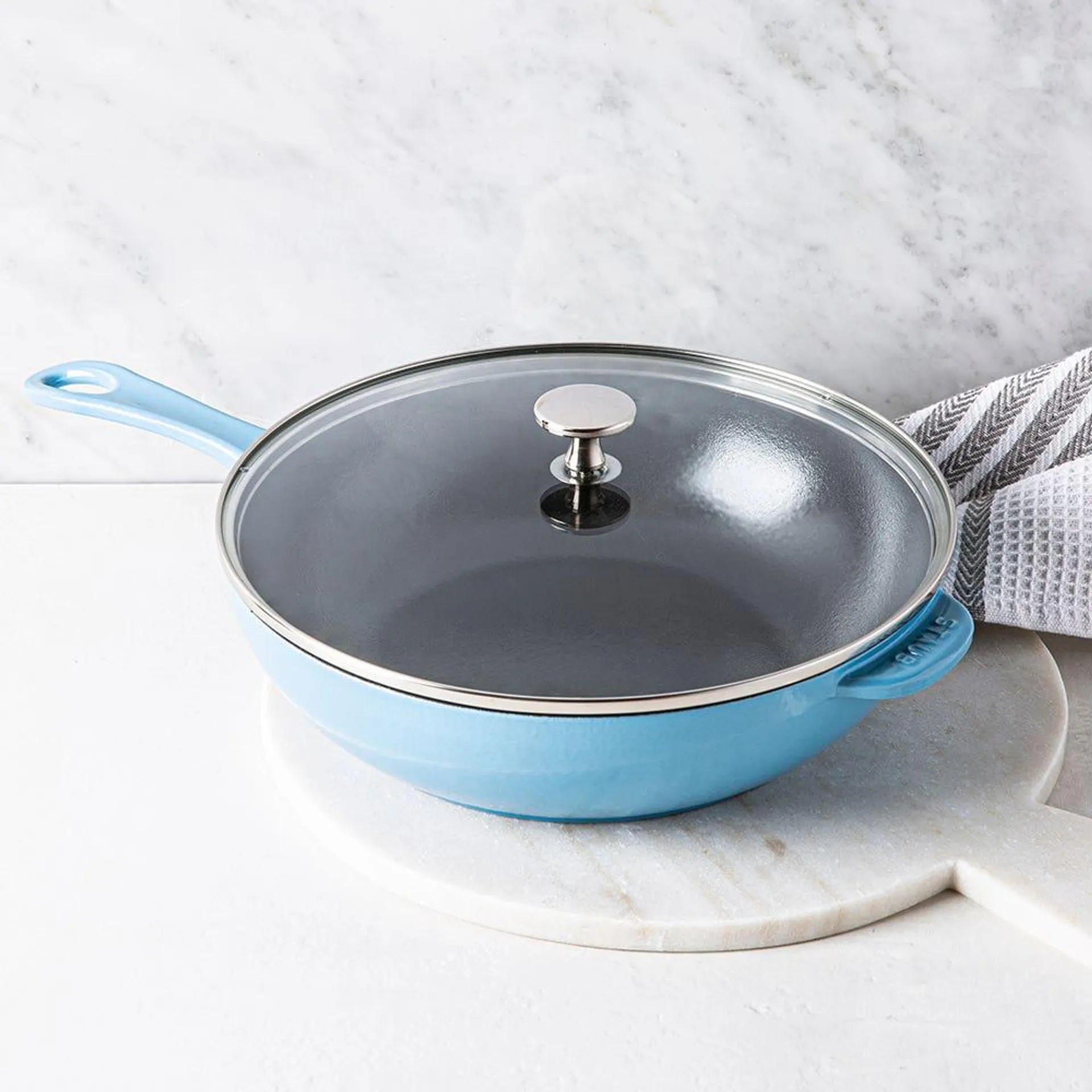 Staub France Daily Pan with Glass Lid 2.8L (Light Blue)