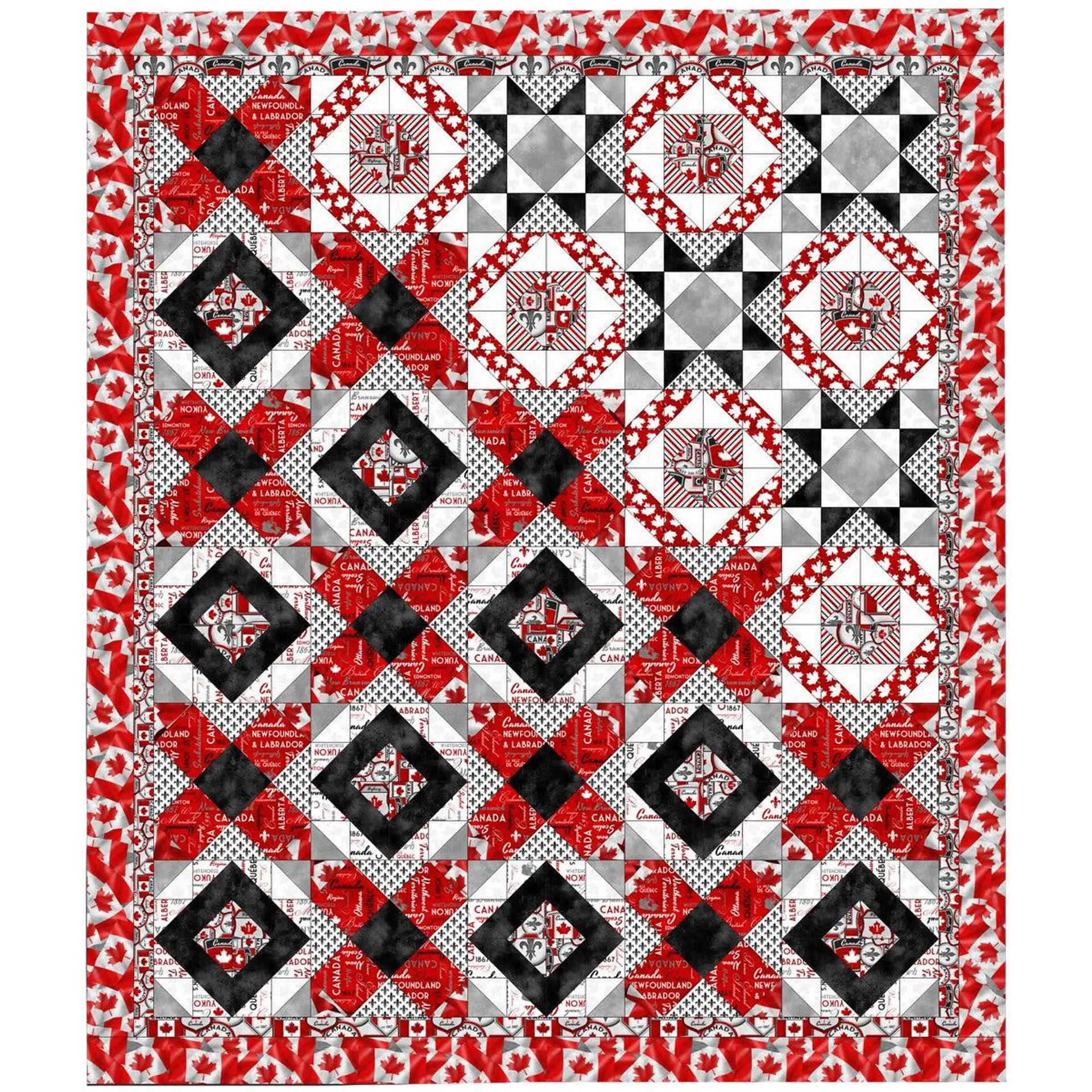 Cador Canadianisms Town & Country Quilt Kit - 58 1/2" x 68 1/2"