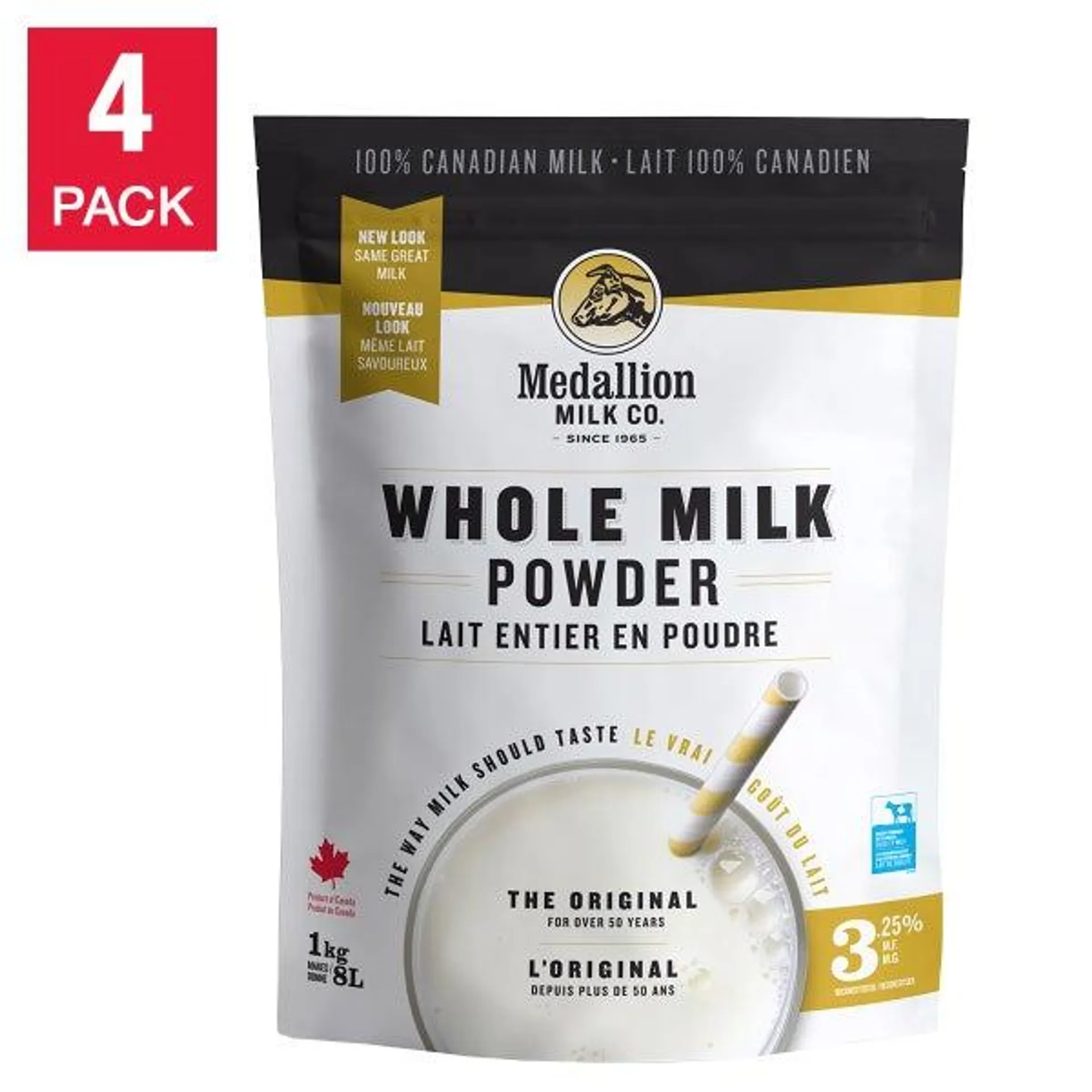 Medallion Milk Whole Milk Powder, 4 x 1 kg