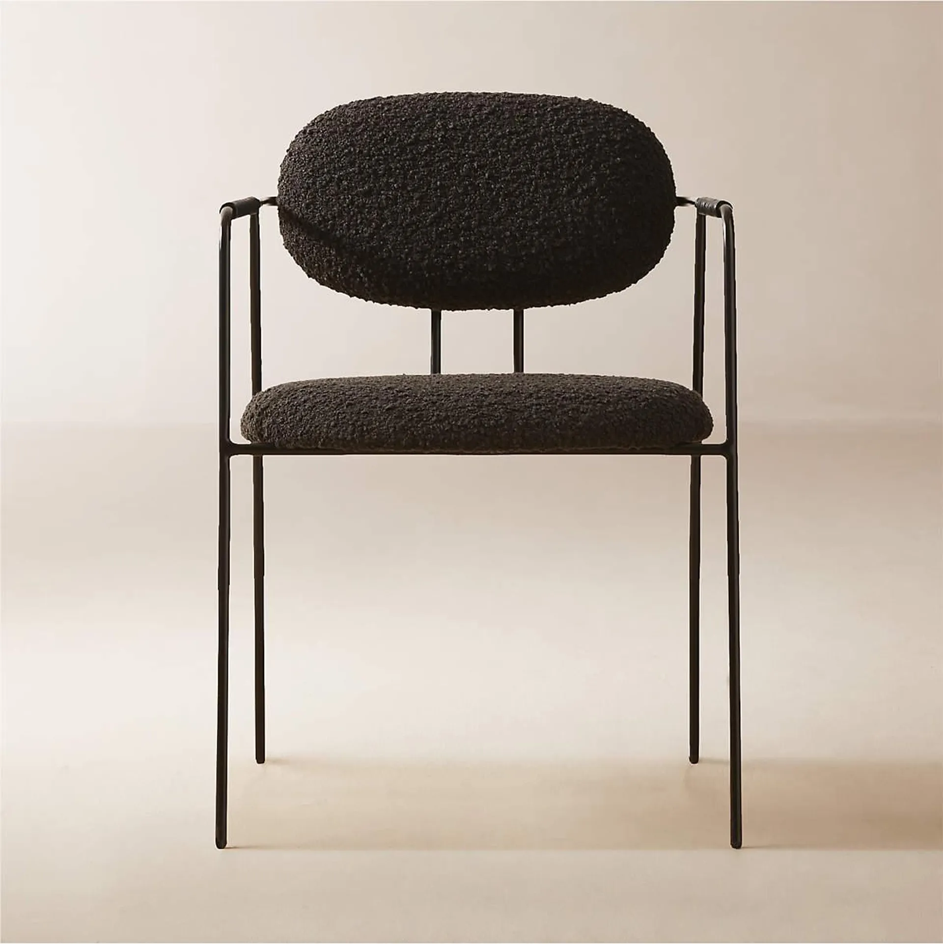 Marilyn Black Boucle Dining Armchair