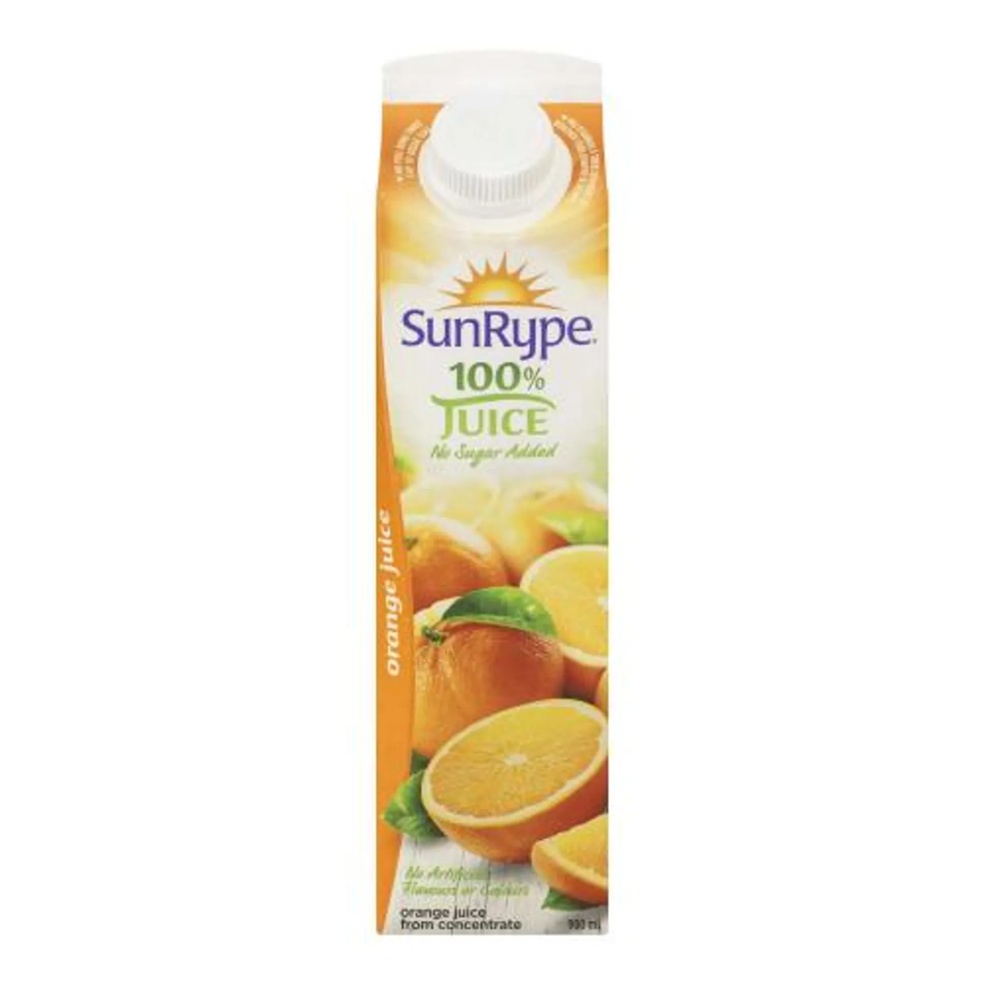 SunRype No Sugar Added Orange Juice, 900 mL