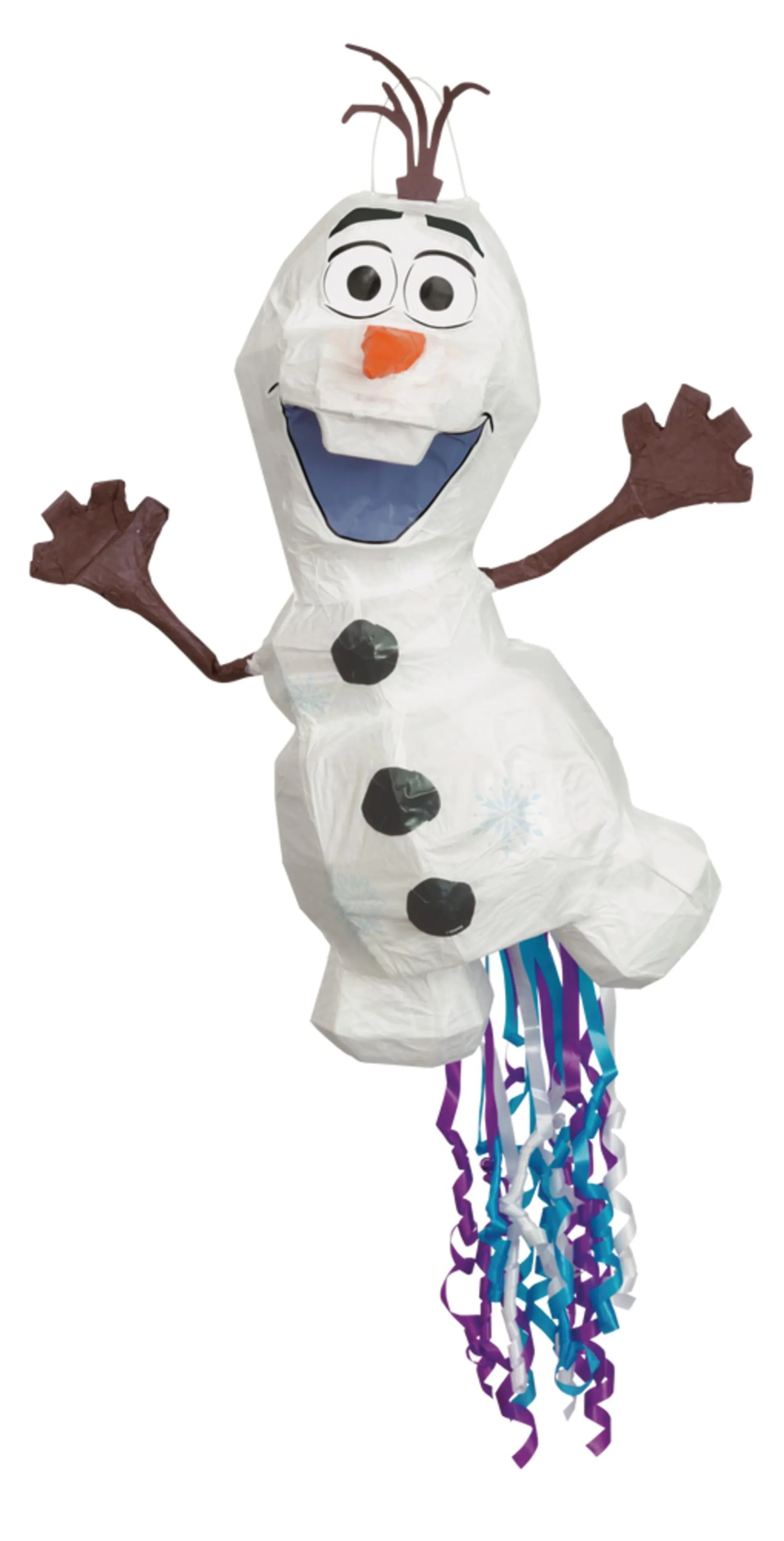 Disney Frozen Olaf Pinata Hanging Pull String Decoration, White, 13-in, Holds 2lb of Pinata Filler, for Birthday Parties