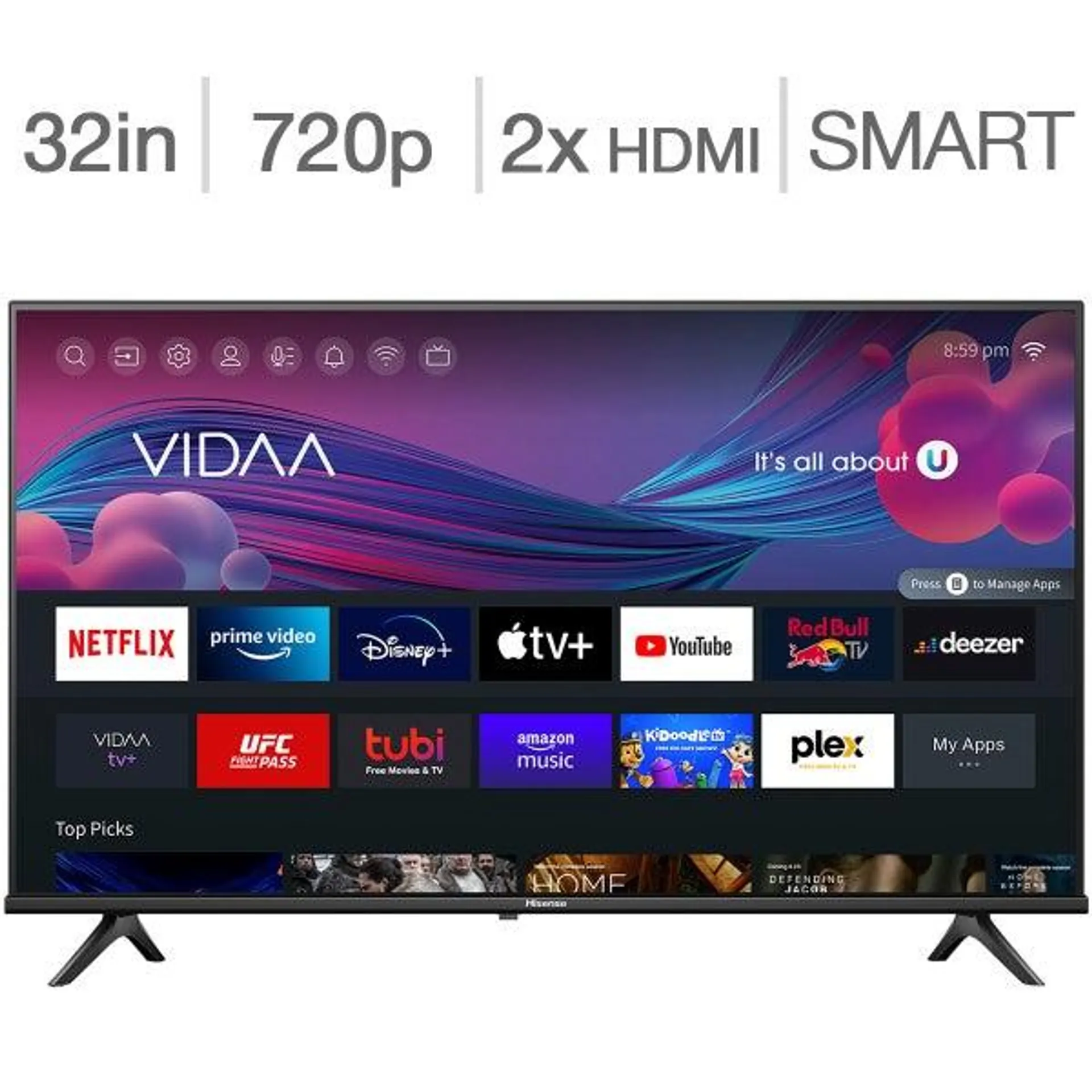 Hisense 32" Class - A4KV Series - 720P HD LED LCD TV