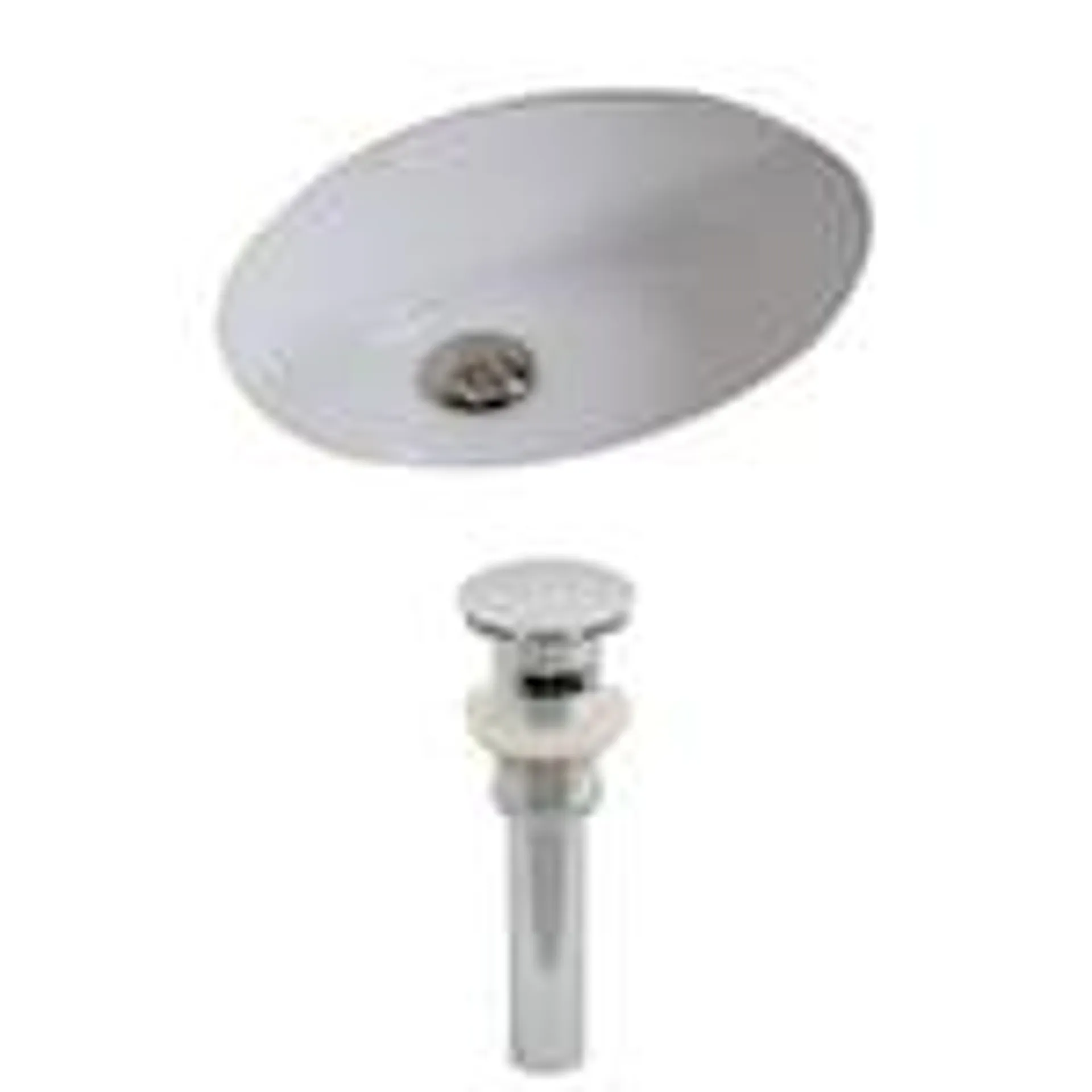 19.5-in. W CUPC Oval Bathroom Undermount Sink Set In White - Chrome Hardware - Overflow Drain Incl. AI-12821